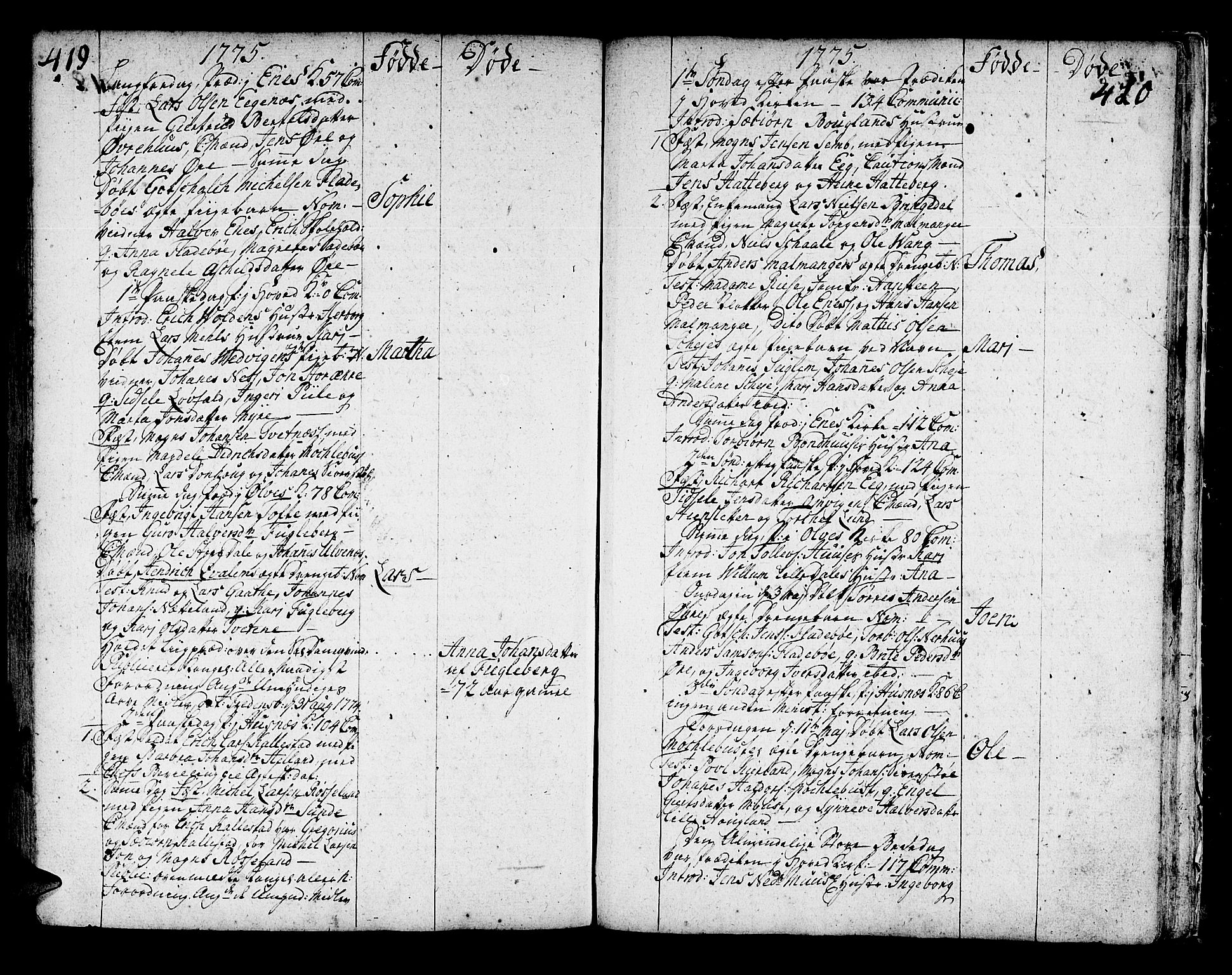 Kvinnherad sokneprestembete, AV/SAB-A-76401/H/Haa: Parish register (official) no. A 3, 1754-1777, p. 419-420