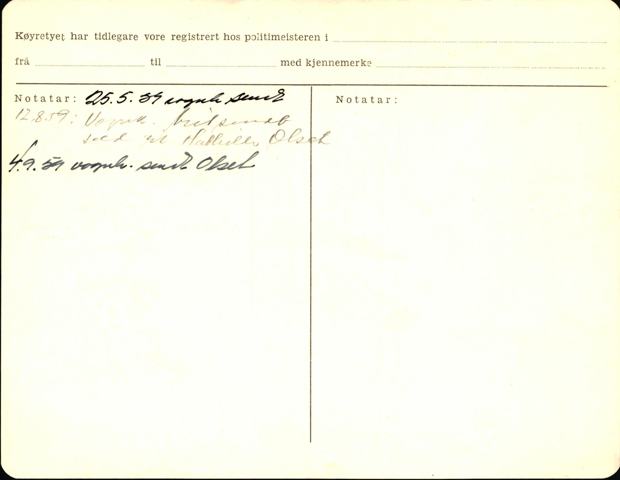 Statens vegvesen, Sogn og Fjordane vegkontor, AV/SAB-A-5301/4/F/L0003: Registerkort utmeldte Fjordane S1000-2499, 1930-1961, p. 8