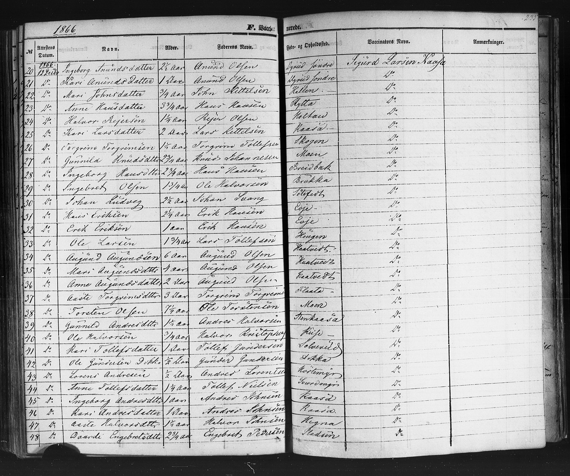 Sauherad kirkebøker, AV/SAKO-A-298/F/Fb/L0001: Parish register (official) no. II 1, 1851-1877, p. 235