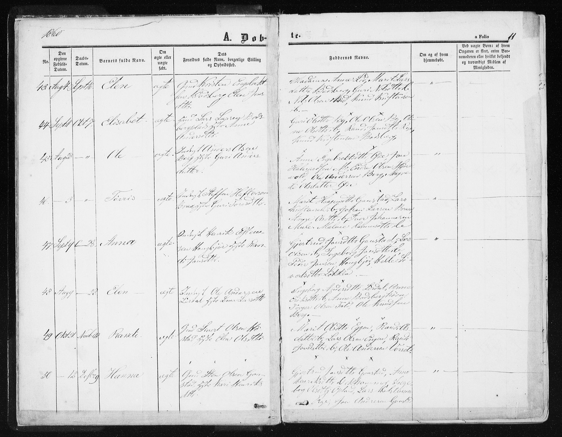 Ministerialprotokoller, klokkerbøker og fødselsregistre - Sør-Trøndelag, SAT/A-1456/612/L0377: Parish register (official) no. 612A09, 1859-1877, p. 11