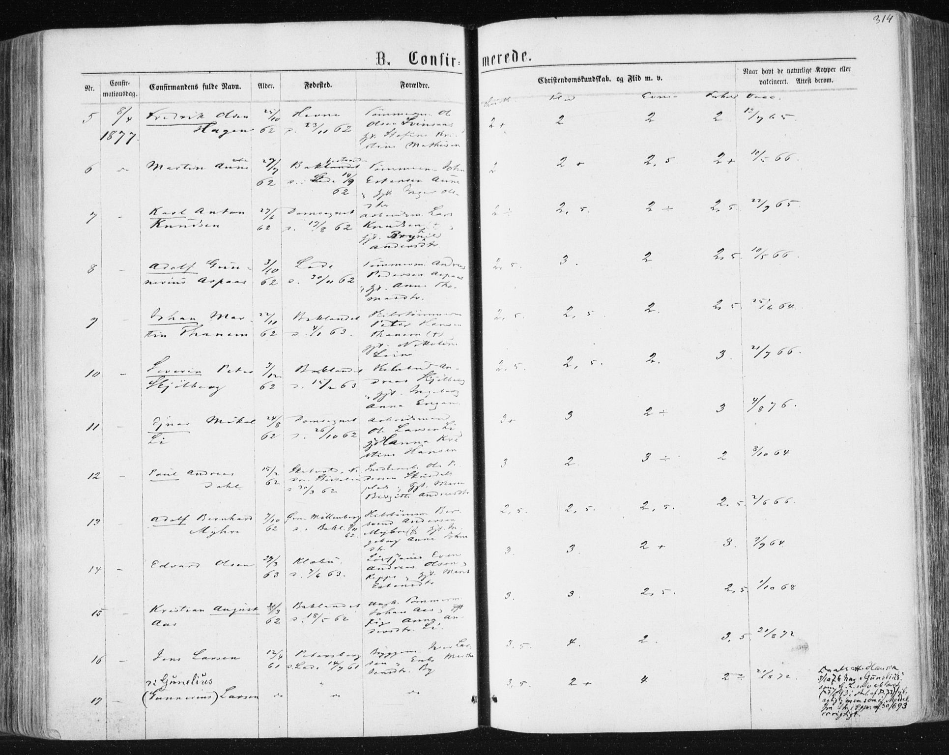 Ministerialprotokoller, klokkerbøker og fødselsregistre - Sør-Trøndelag, SAT/A-1456/604/L0186: Parish register (official) no. 604A07, 1866-1877, p. 314