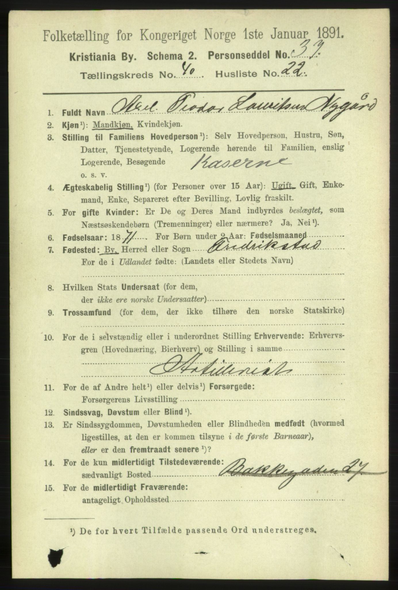 RA, 1891 census for 0301 Kristiania, 1891, p. 23647