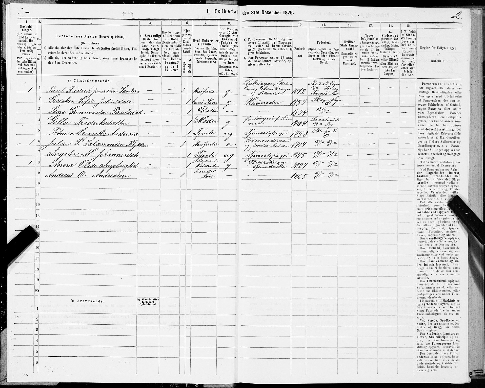 SAT, 1875 census for 1744P Overhalla, 1875, p. 3002