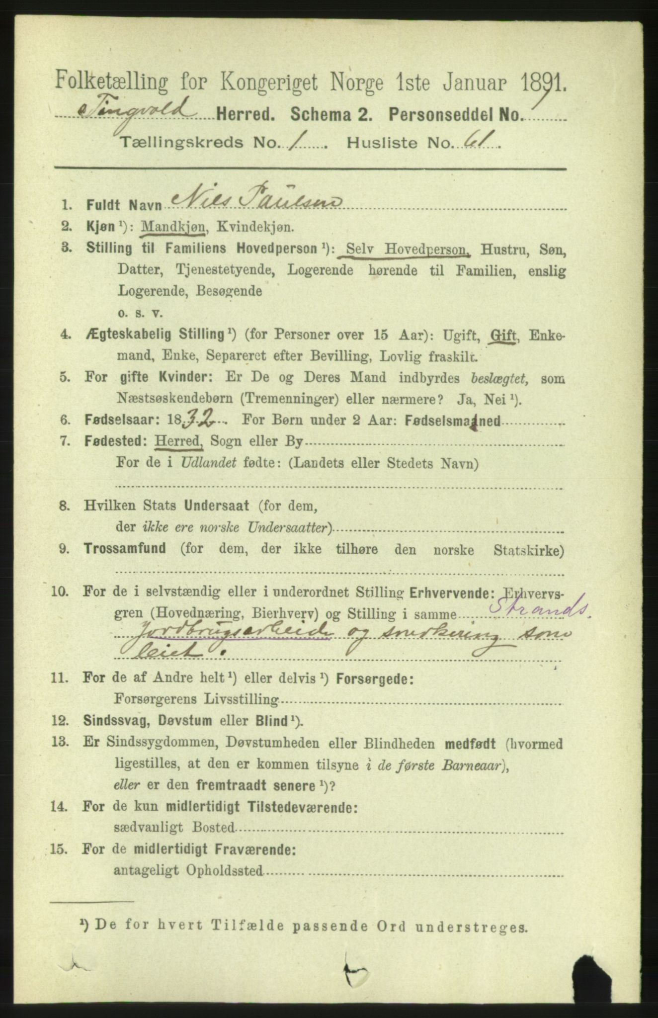 RA, 1891 census for 1560 Tingvoll, 1891, p. 516