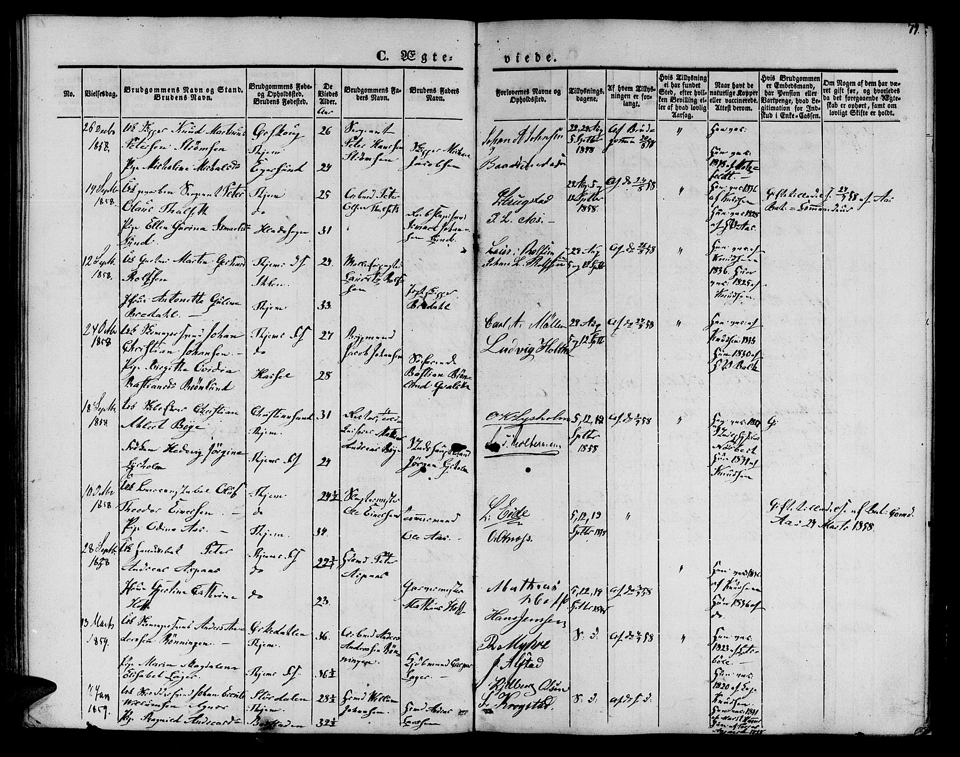 Ministerialprotokoller, klokkerbøker og fødselsregistre - Sør-Trøndelag, AV/SAT-A-1456/602/L0111: Parish register (official) no. 602A09, 1844-1867, p. 74