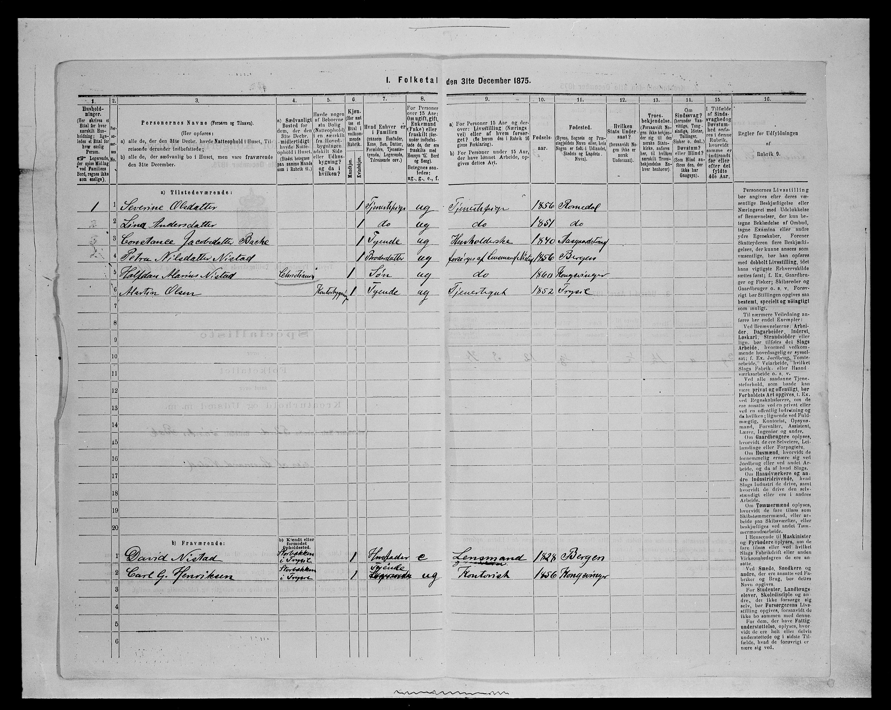 SAH, 1875 census for 0428P Trysil, 1875, p. 842