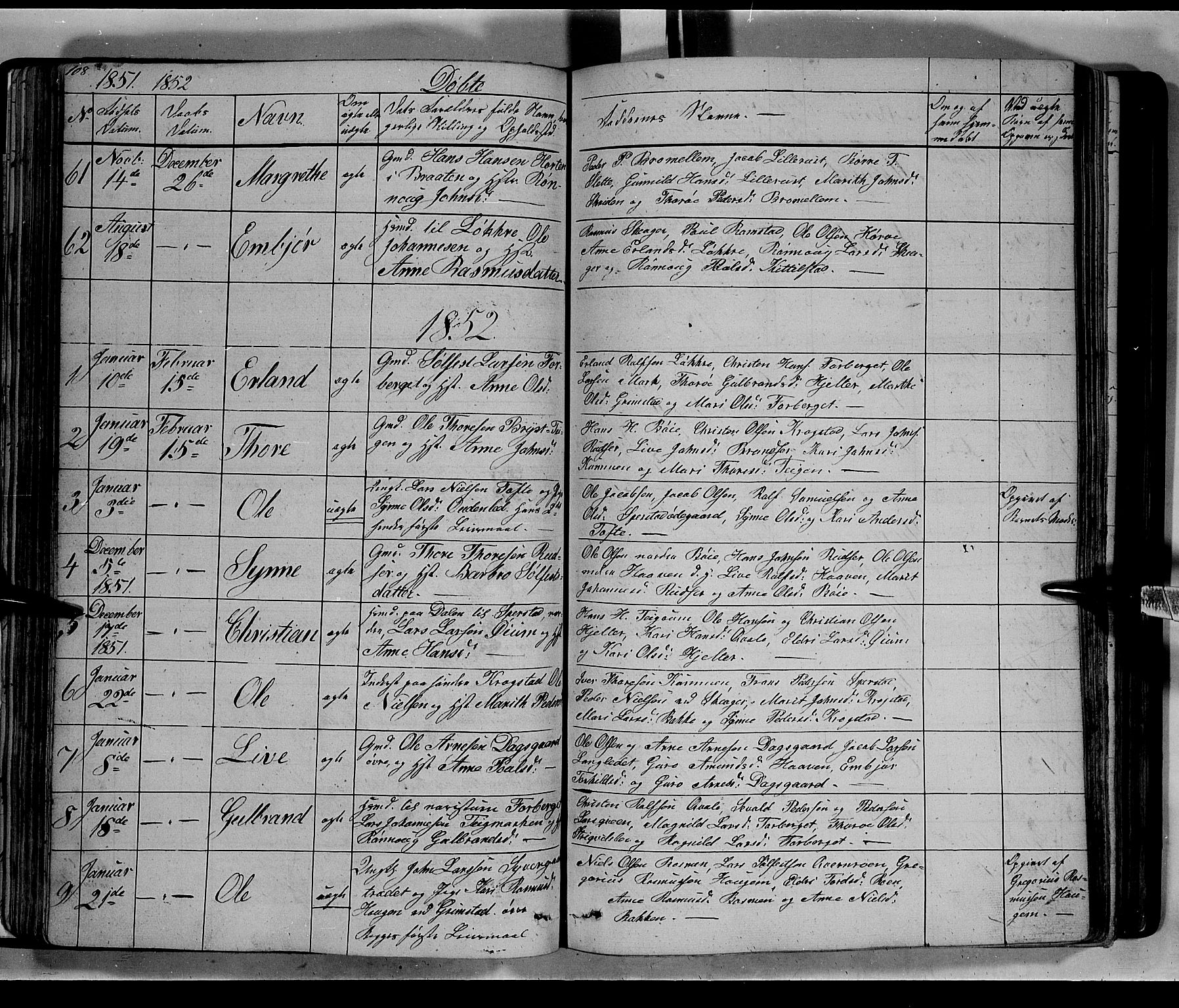 Lom prestekontor, AV/SAH-PREST-070/L/L0004: Parish register (copy) no. 4, 1845-1864, p. 108-109