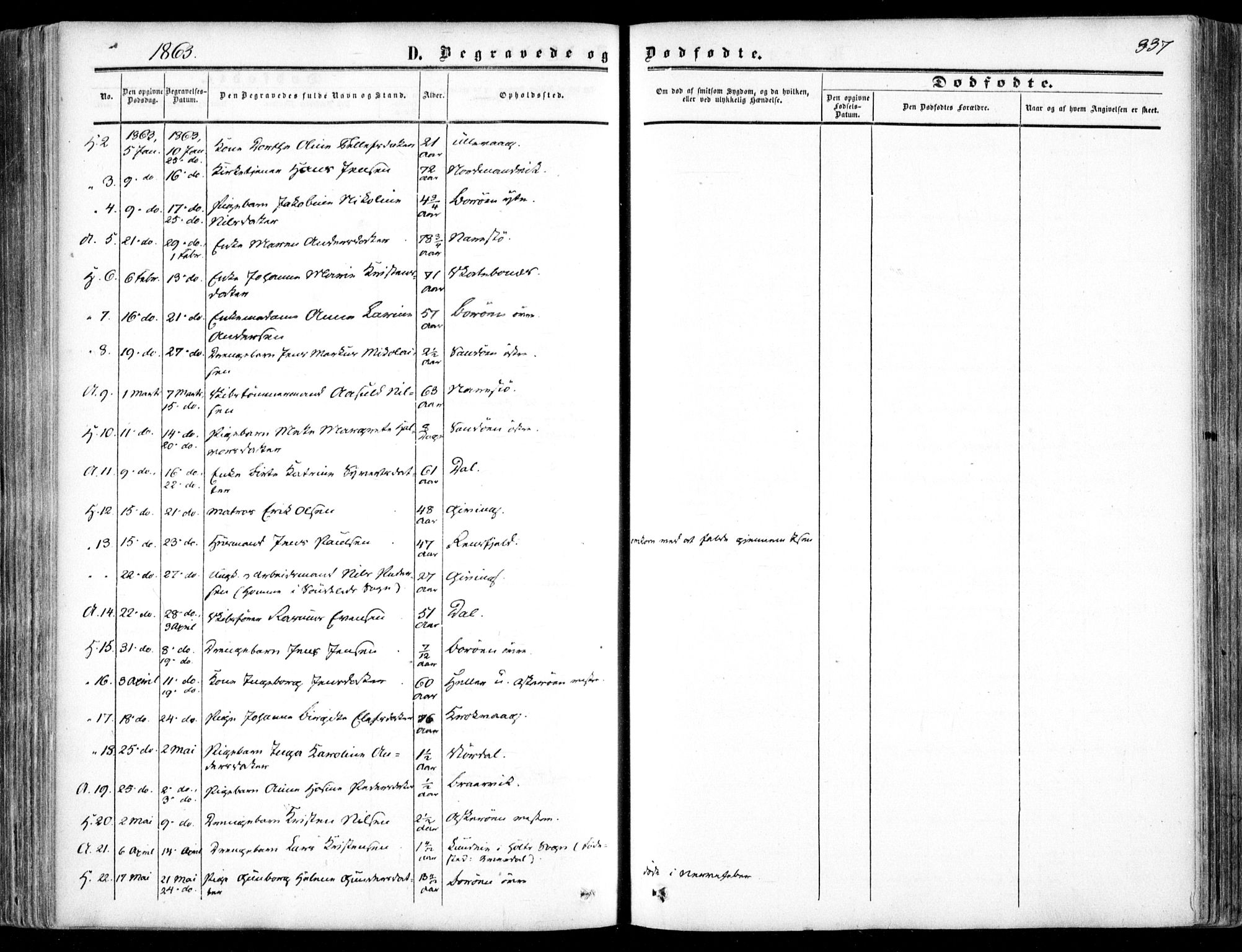 Dypvåg sokneprestkontor, SAK/1111-0007/F/Fa/Faa/L0006: Parish register (official) no. A 6, 1855-1872, p. 337