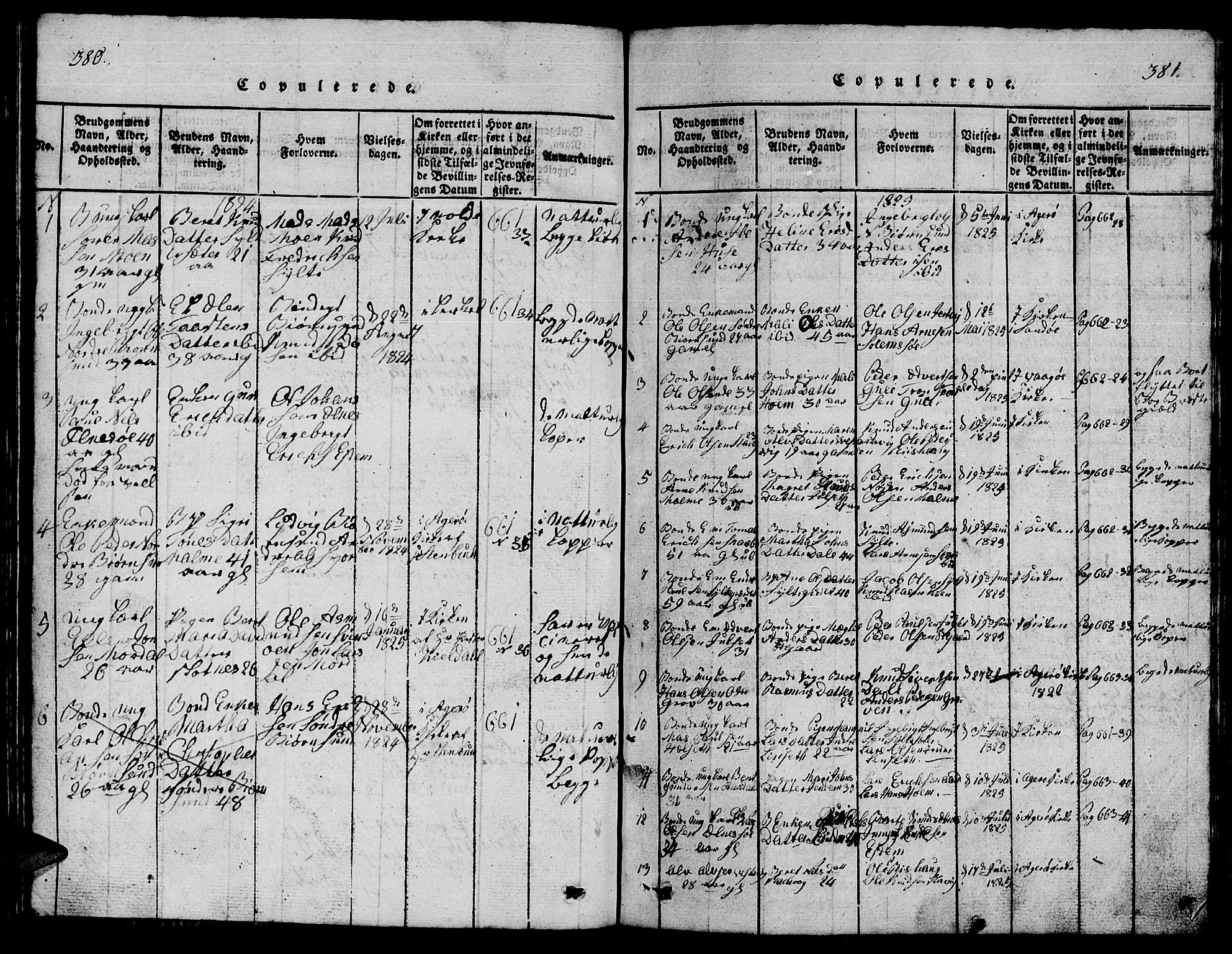 Ministerialprotokoller, klokkerbøker og fødselsregistre - Møre og Romsdal, SAT/A-1454/565/L0752: Parish register (copy) no. 565C01, 1817-1844, p. 380-381