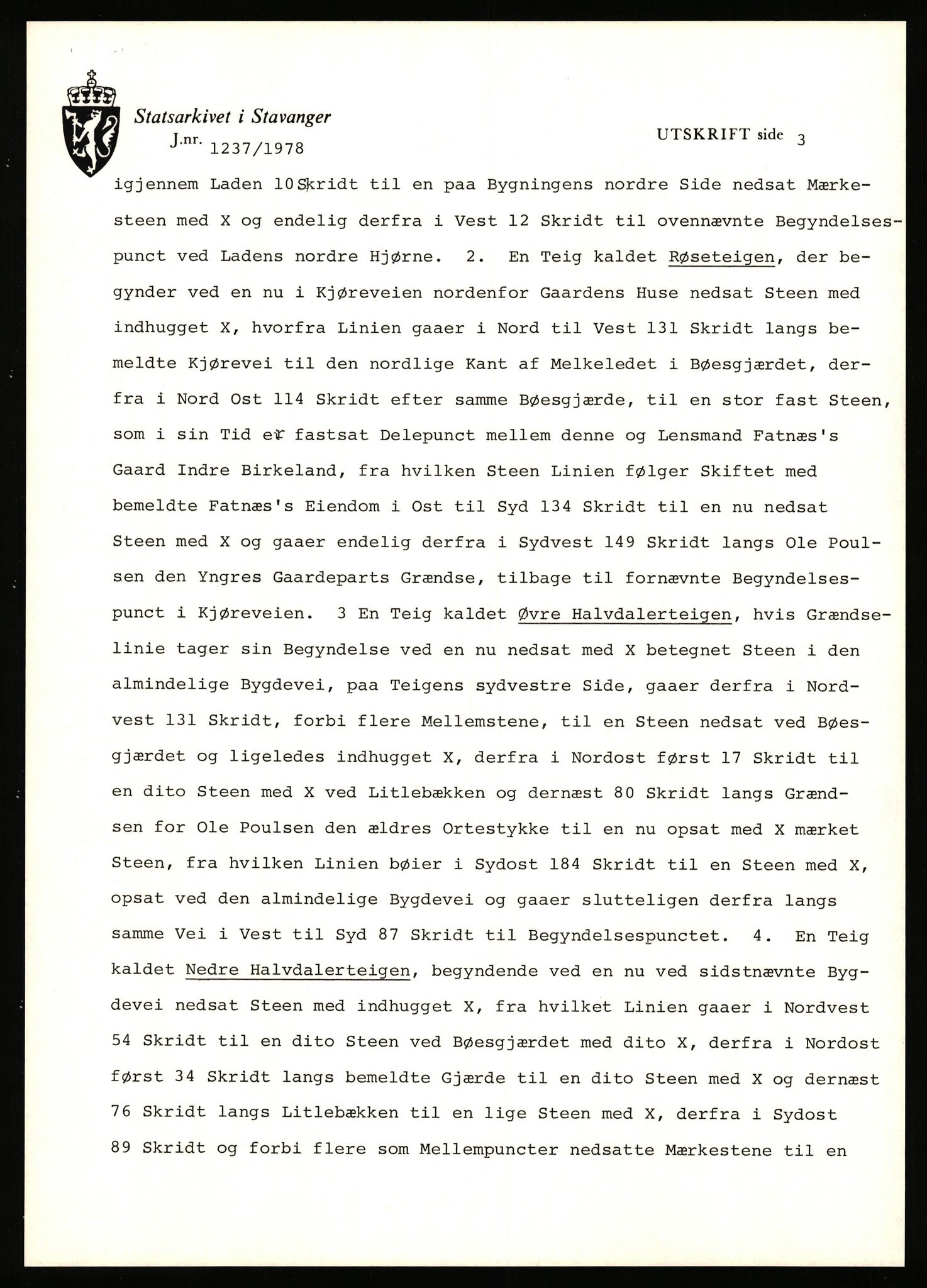 Statsarkivet i Stavanger, AV/SAST-A-101971/03/Y/Yj/L0008: Avskrifter sortert etter gårdsnavn: Birkeland indre - Bjerge, 1750-1930, p. 6
