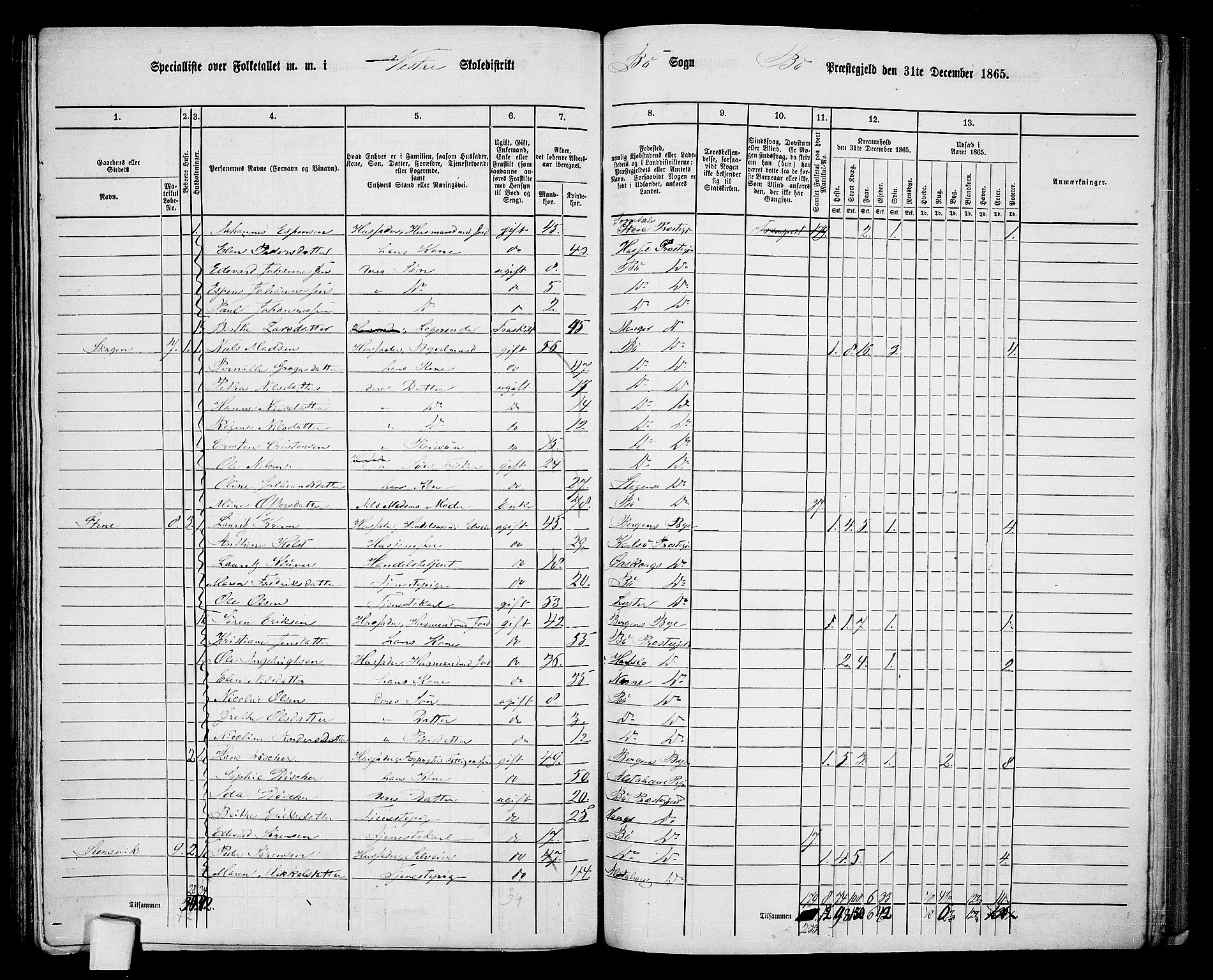 RA, 1865 census for Bø, 1865, p. 82