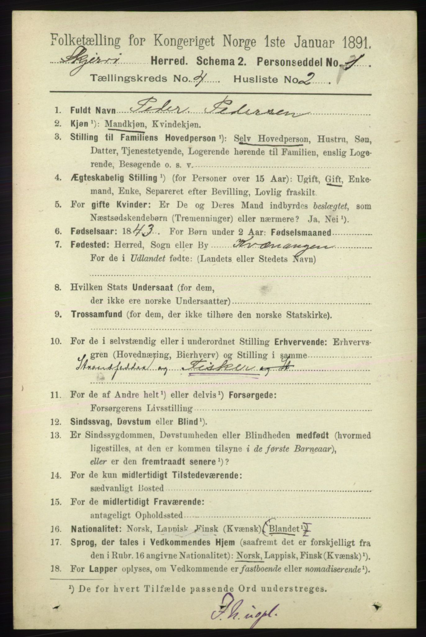 RA, 1891 census for 1941 Skjervøy, 1891, p. 2309