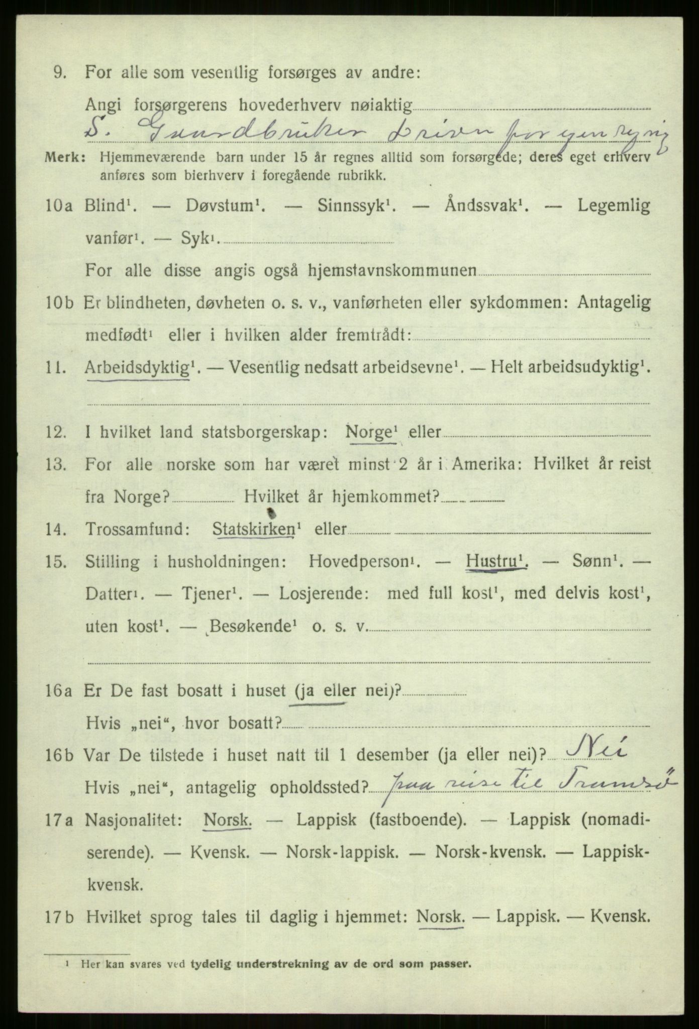 SATØ, 1920 census for Sørreisa, 1920, p. 4605