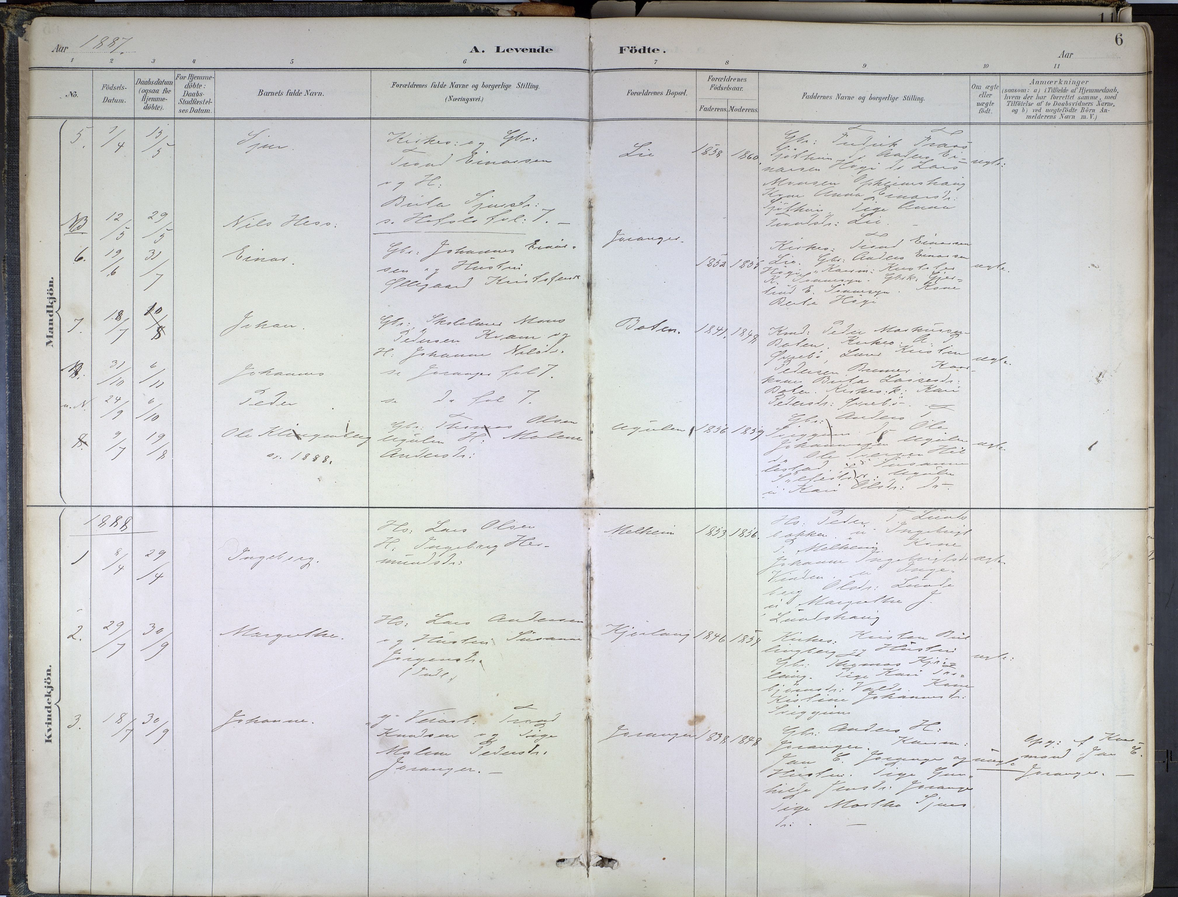 Hafslo sokneprestembete, SAB/A-80301/H/Haa/Haad/L0001: Parish register (official) no. D 1, 1886-1934, p. 6