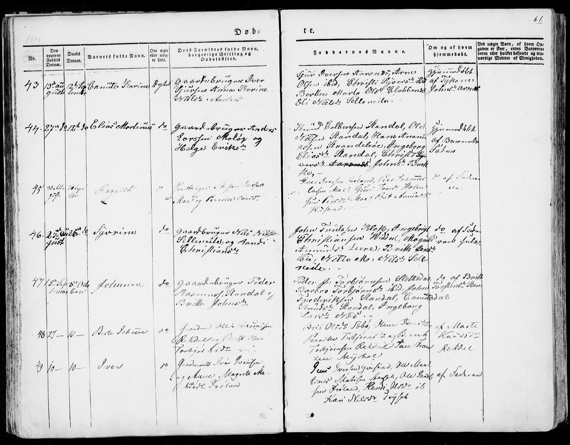 Ministerialprotokoller, klokkerbøker og fødselsregistre - Møre og Romsdal, SAT/A-1454/515/L0208: Parish register (official) no. 515A04, 1830-1846, p. 61