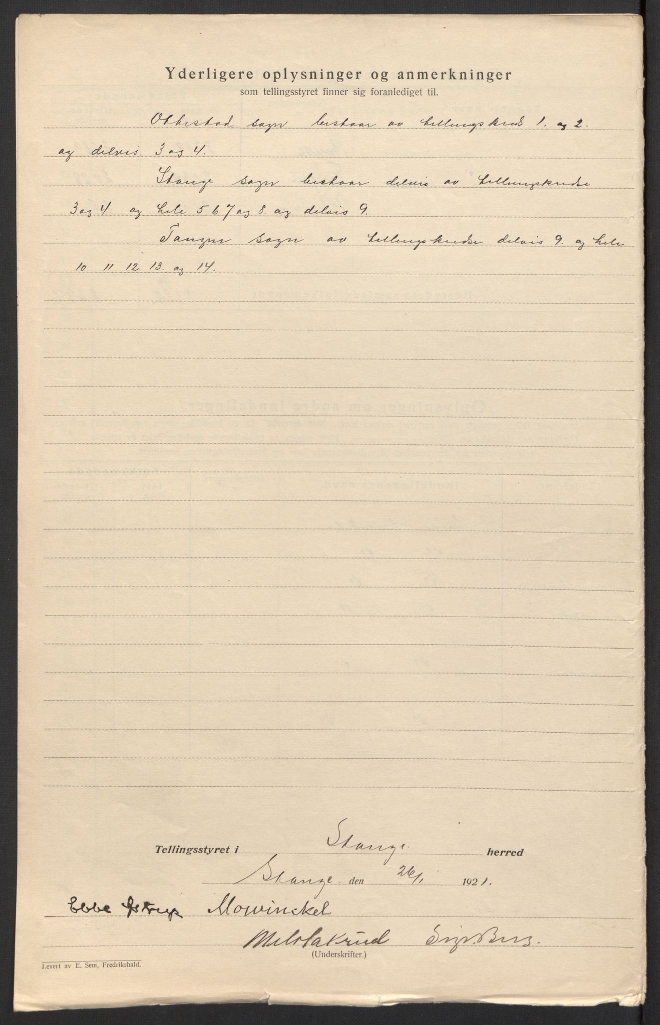 SAH, 1920 census for Stange, 1920, p. 8