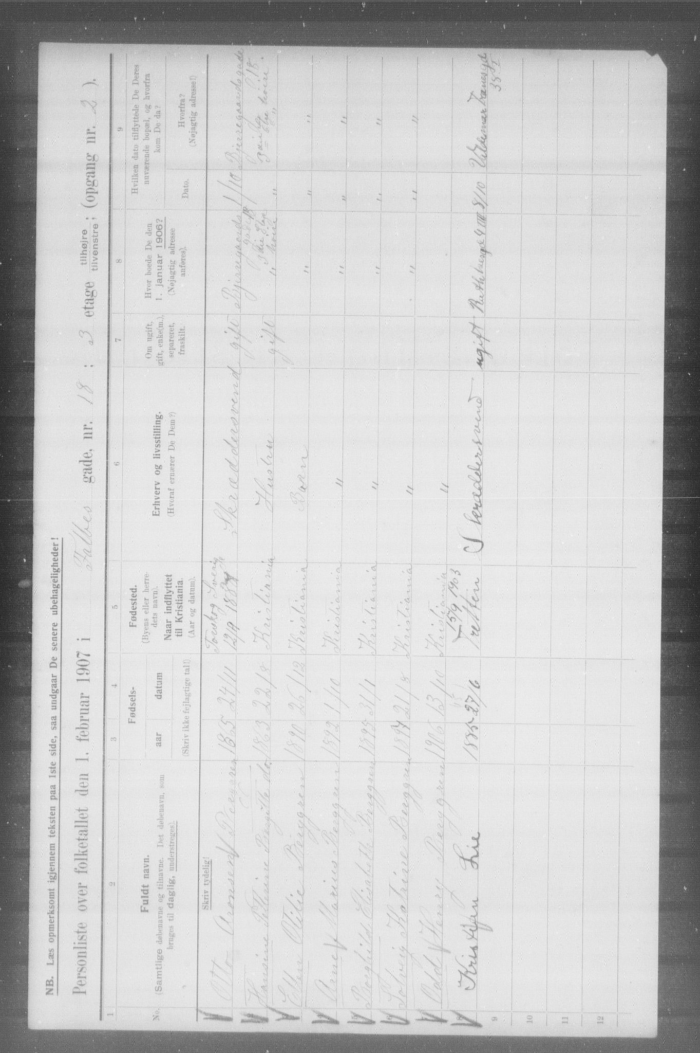 OBA, Municipal Census 1907 for Kristiania, 1907, p. 11759