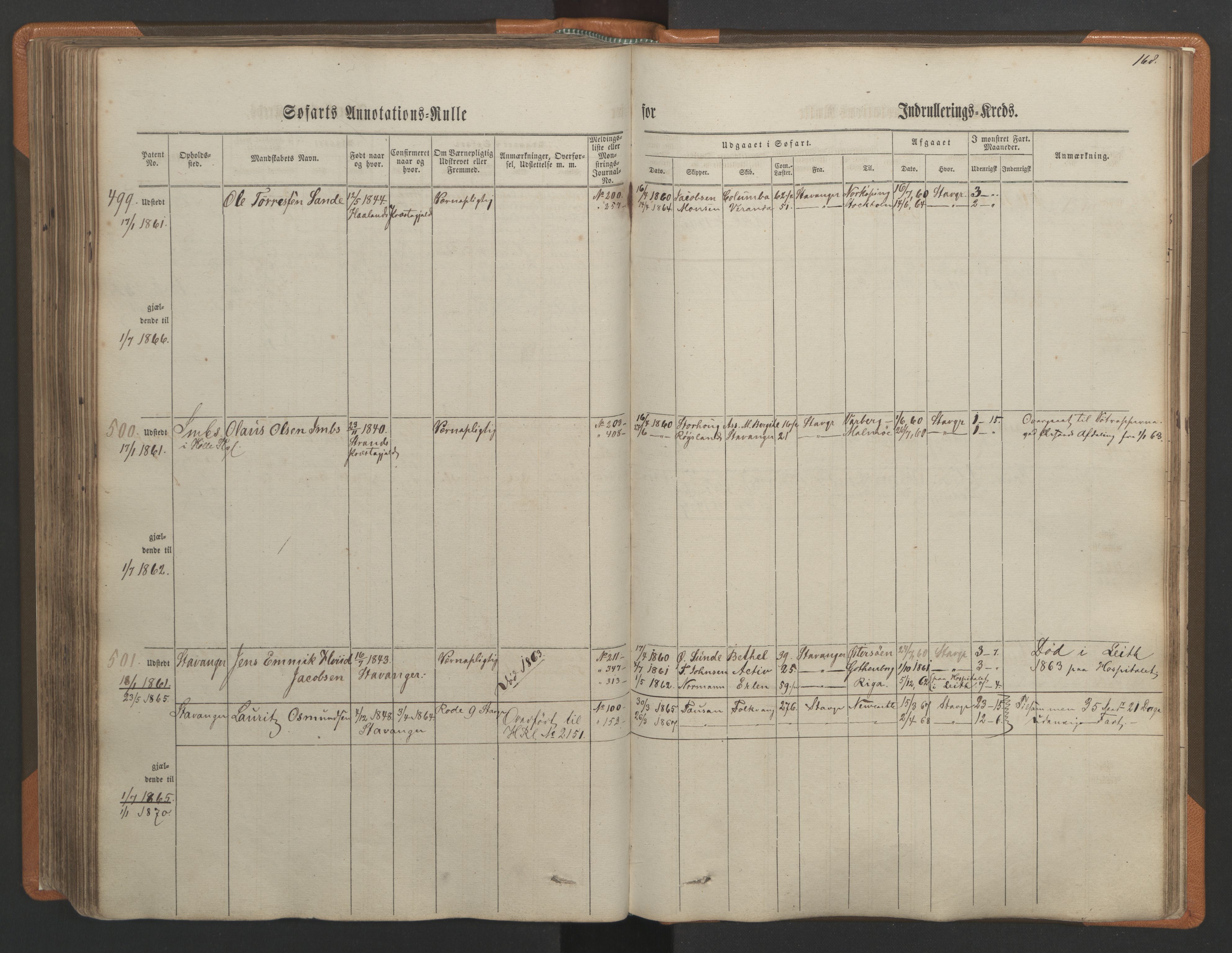 Stavanger sjømannskontor, AV/SAST-A-102006/F/Ff/L0001: Annotasjonsrulle, patentnr. 1-597 (del 1), 1860-1864, p. 178