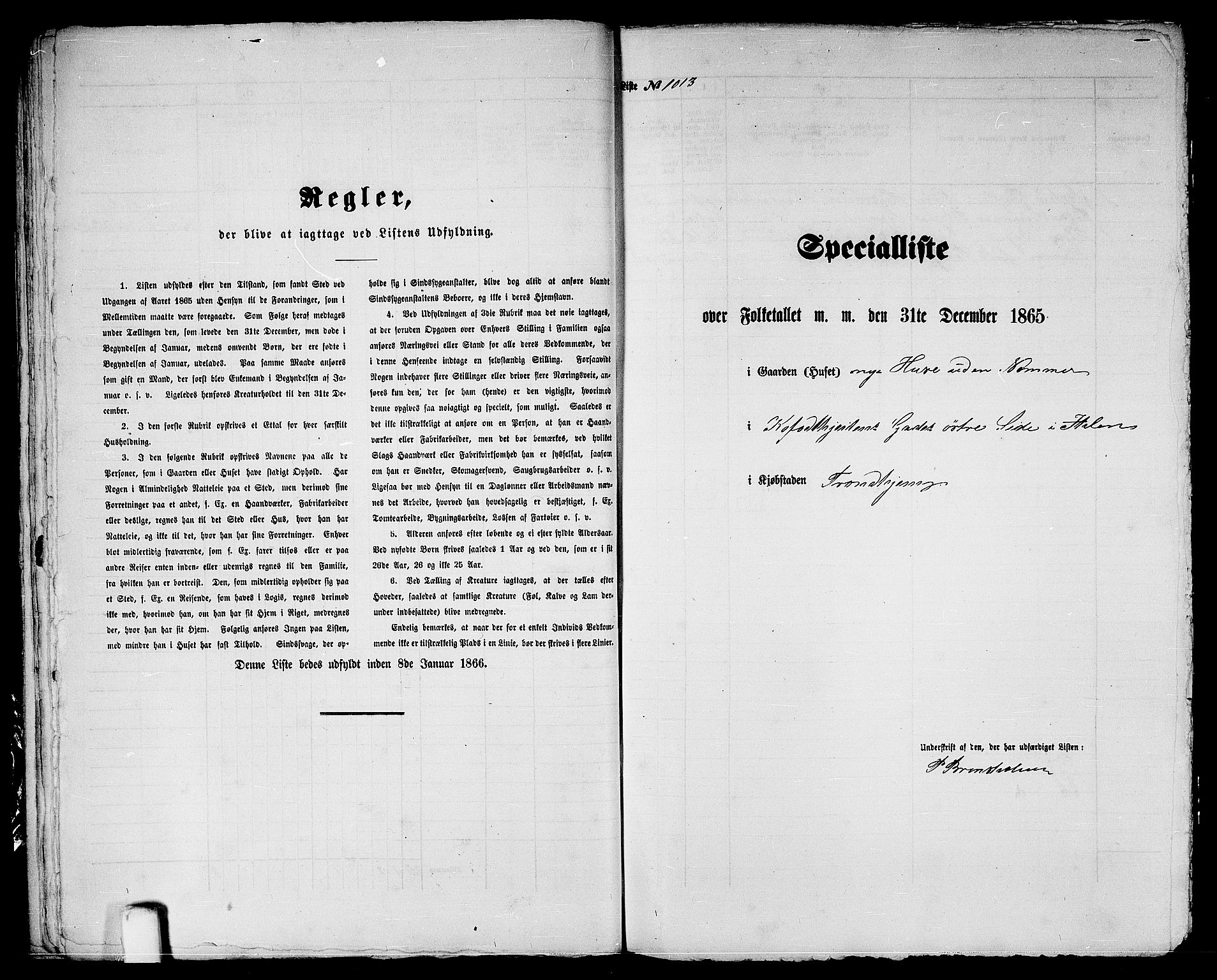 RA, 1865 census for Trondheim, 1865, p. 2107