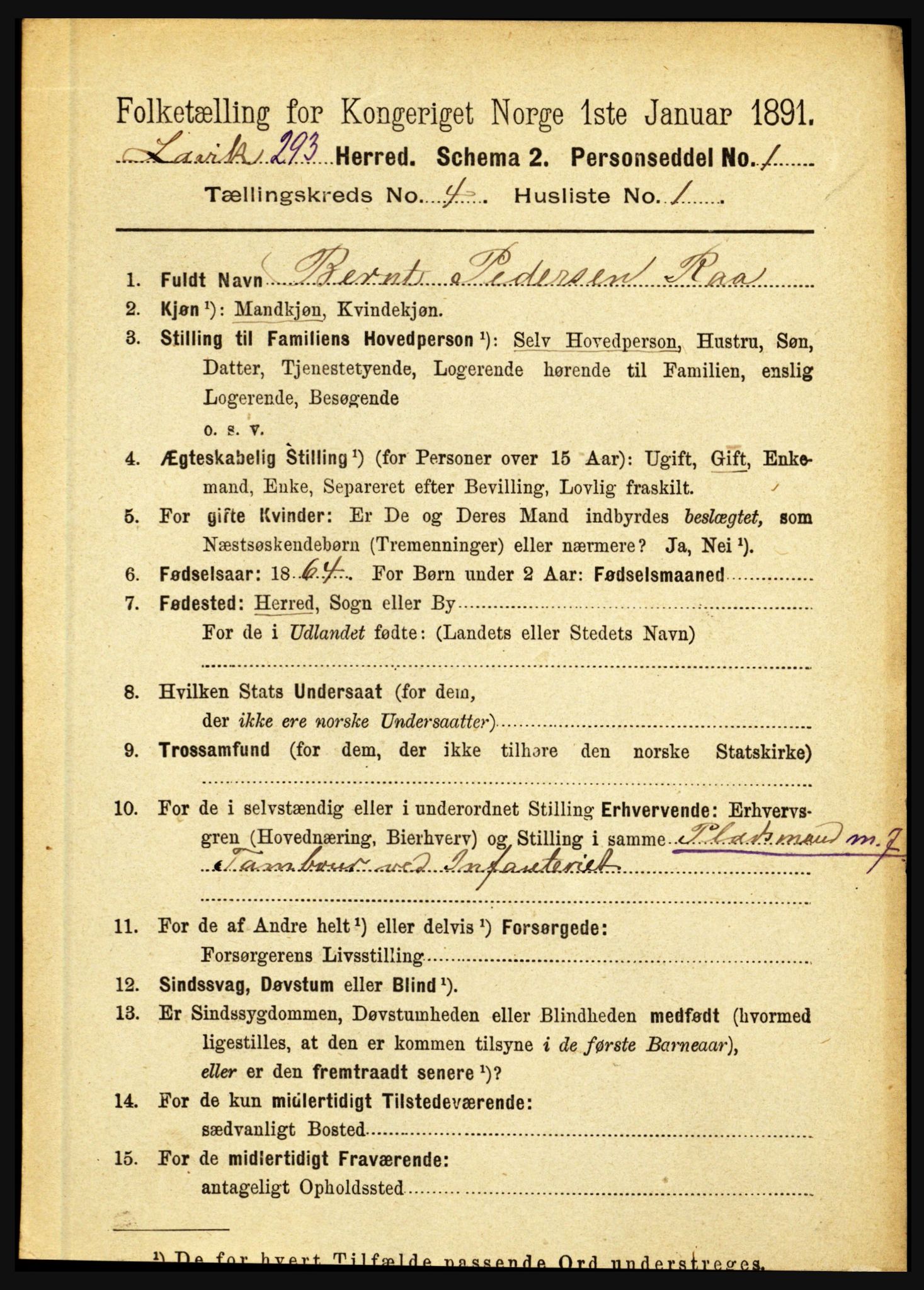 RA, 1891 census for 1415 Lavik og Brekke, 1891, p. 784