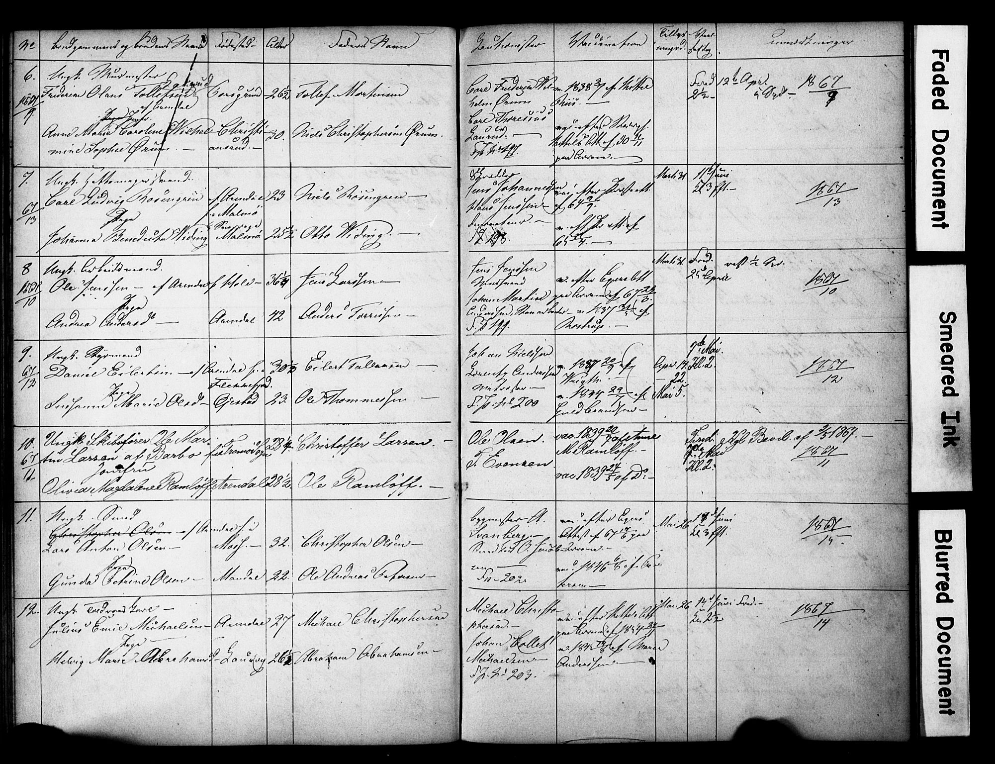 Arendal sokneprestkontor, Trefoldighet, AV/SAK-1111-0040/F/Fe/L0002: Banns register no. A VI 2, 1847-1871