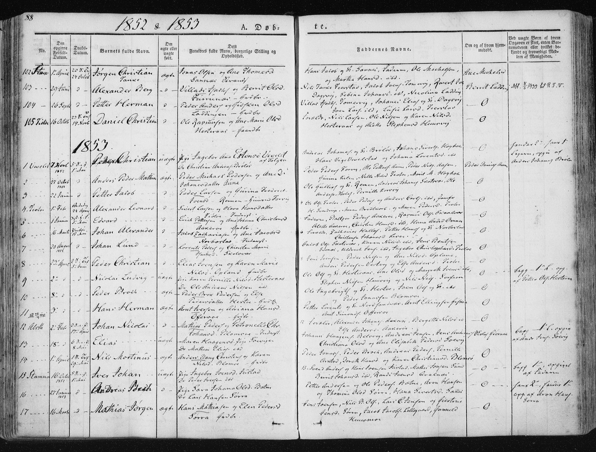Ministerialprotokoller, klokkerbøker og fødselsregistre - Nordland, SAT/A-1459/830/L0446: Parish register (official) no. 830A10, 1831-1865, p. 88