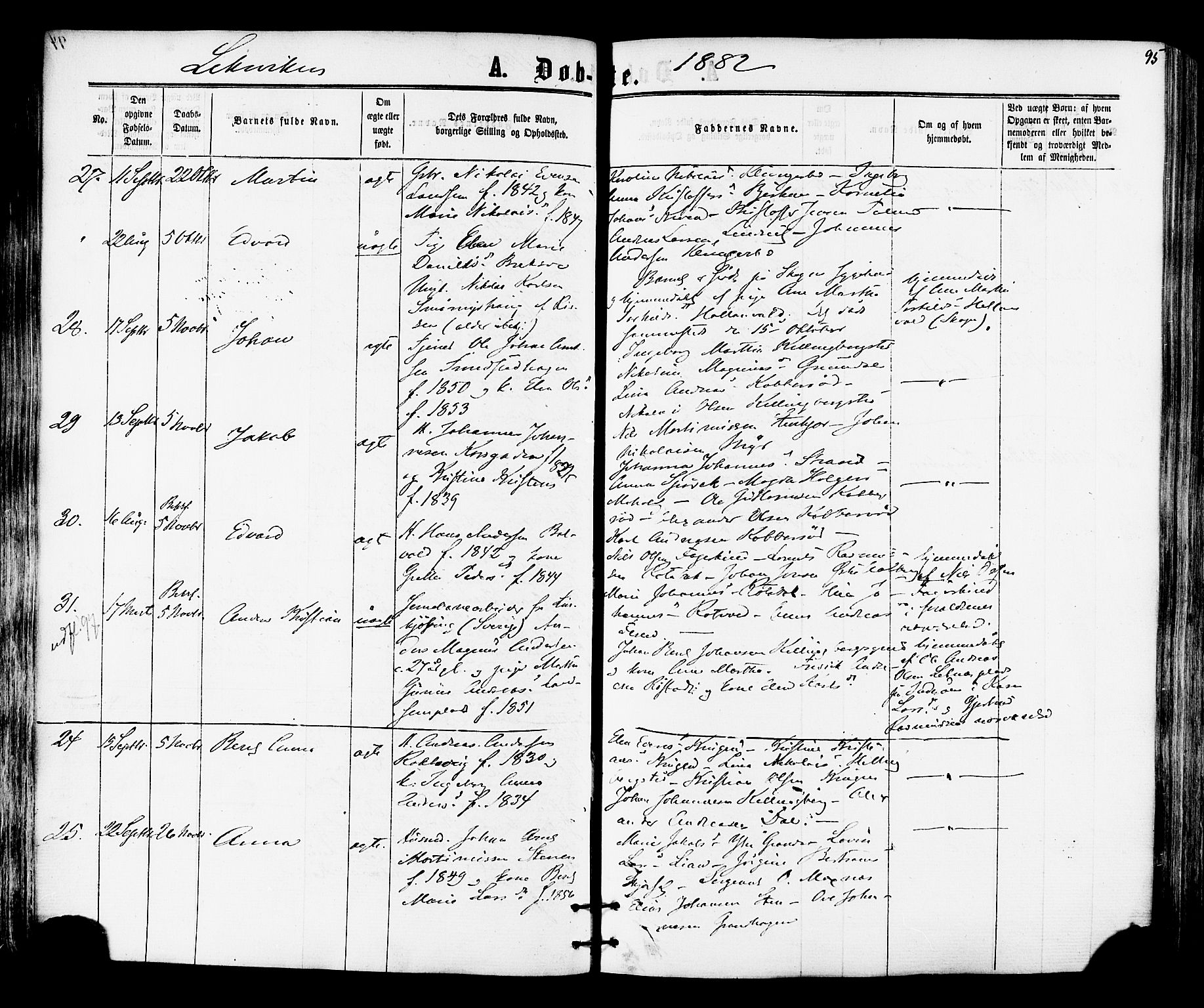 Ministerialprotokoller, klokkerbøker og fødselsregistre - Nord-Trøndelag, AV/SAT-A-1458/701/L0009: Parish register (official) no. 701A09 /1, 1864-1882, p. 95