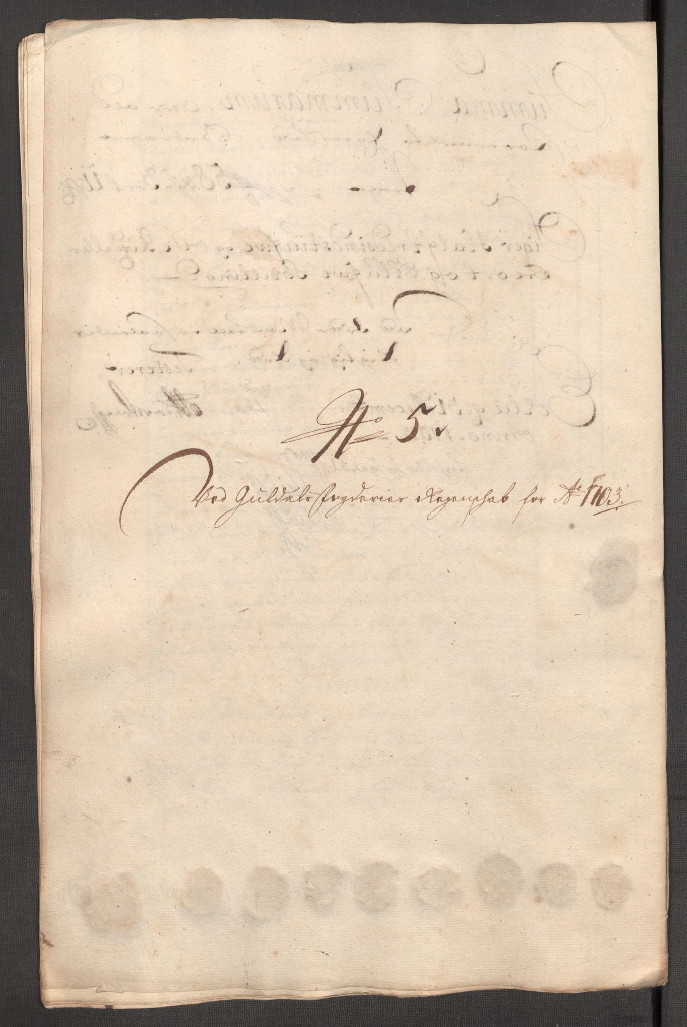 Rentekammeret inntil 1814, Reviderte regnskaper, Fogderegnskap, AV/RA-EA-4092/R60/L3953: Fogderegnskap Orkdal og Gauldal, 1703, p. 323