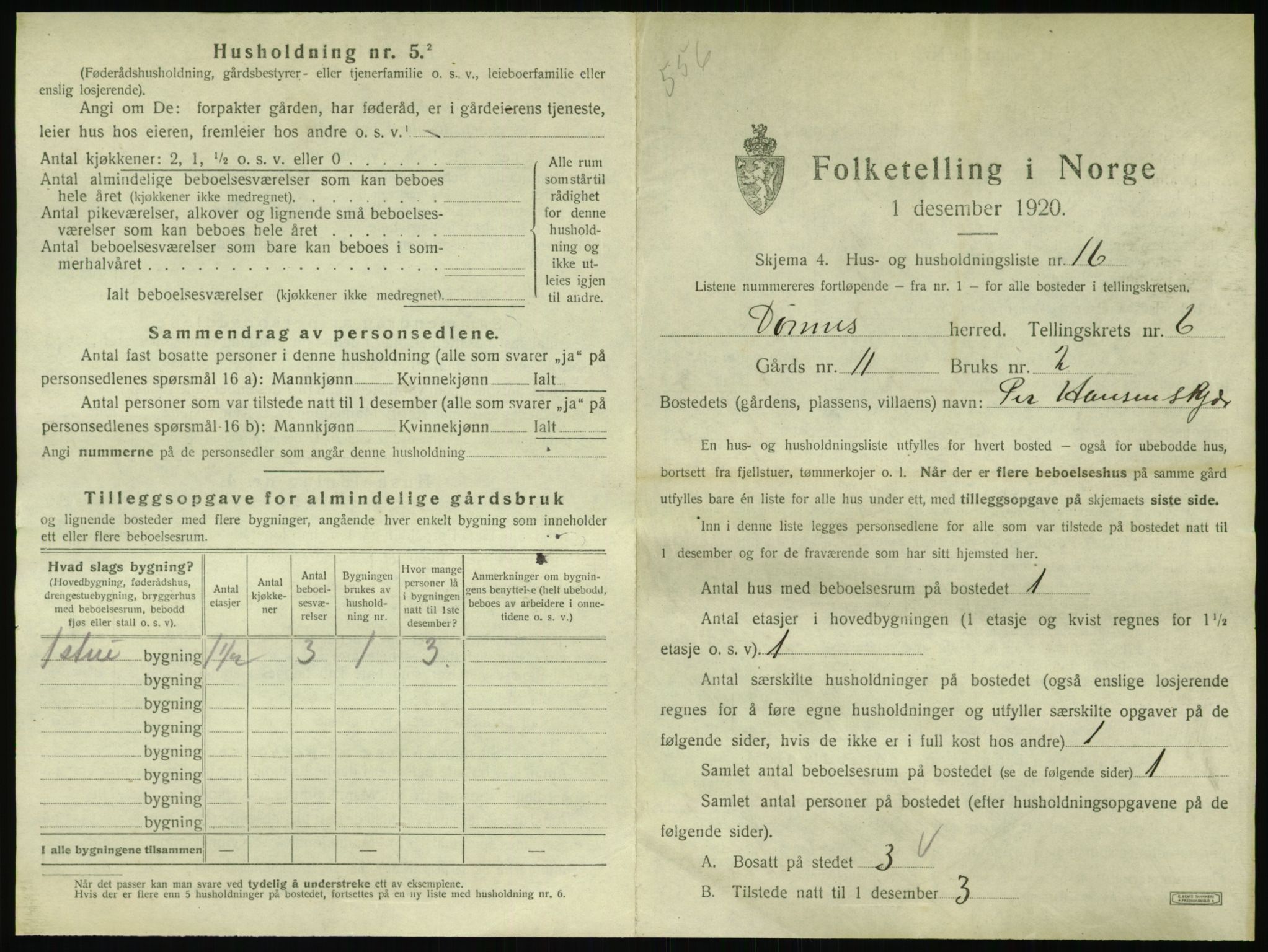 SAT, 1920 census for Dønnes, 1920, p. 568