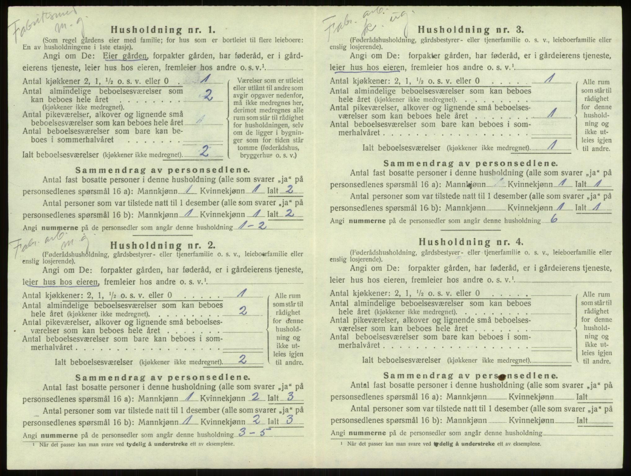 SAB, 1920 census for Haus, 1920, p. 1618