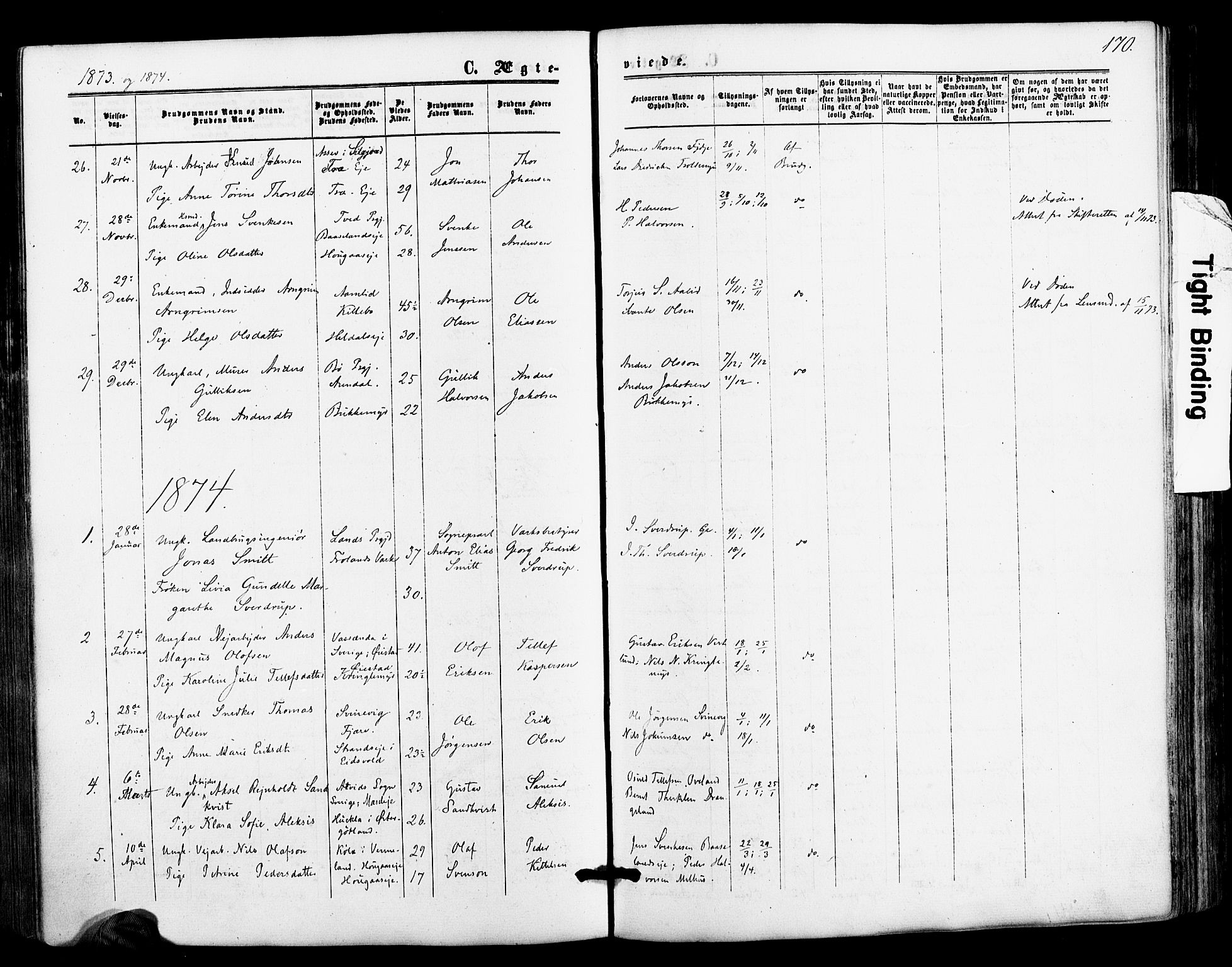 Froland sokneprestkontor, AV/SAK-1111-0013/F/Fa/L0003: Parish register (official) no. A 3, 1864-1881, p. 170