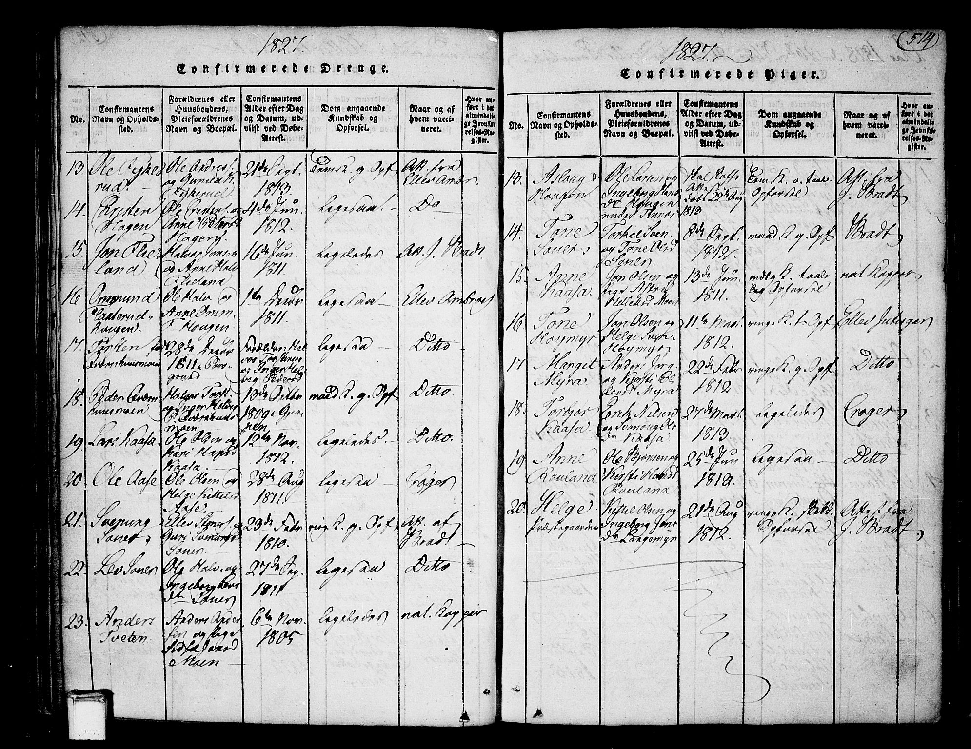 Heddal kirkebøker, SAKO/A-268/F/Fa/L0005: Parish register (official) no. I 5, 1814-1837, p. 513-514