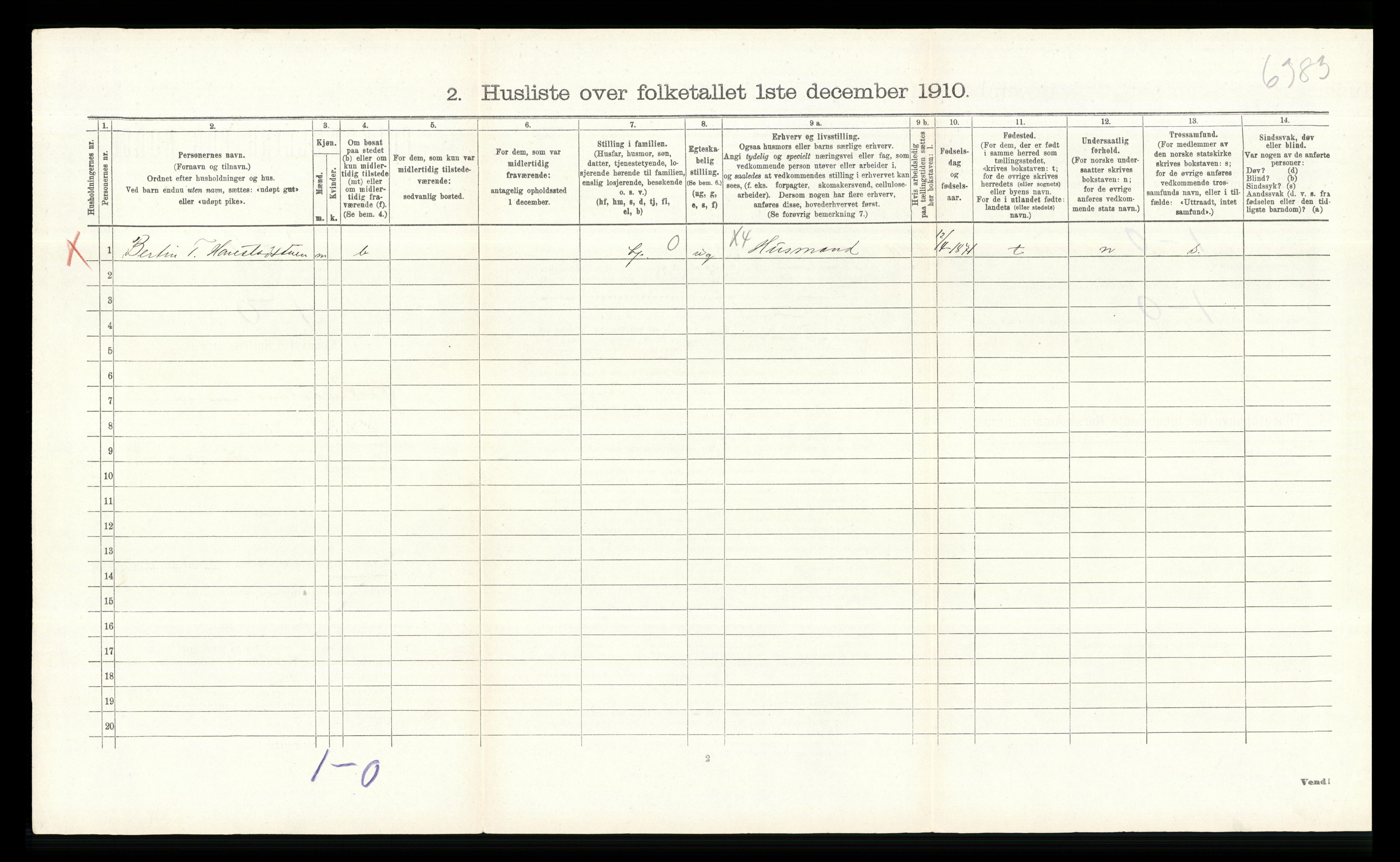 RA, 1910 census for Øvre Rendal, 1910, p. 599