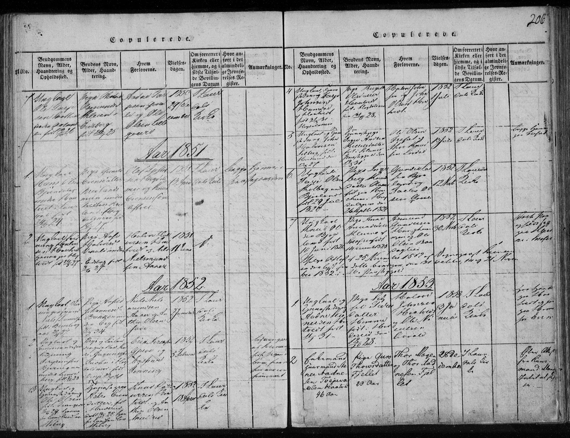 Lårdal kirkebøker, AV/SAKO-A-284/F/Fa/L0005: Parish register (official) no. I 5, 1815-1860, p. 206