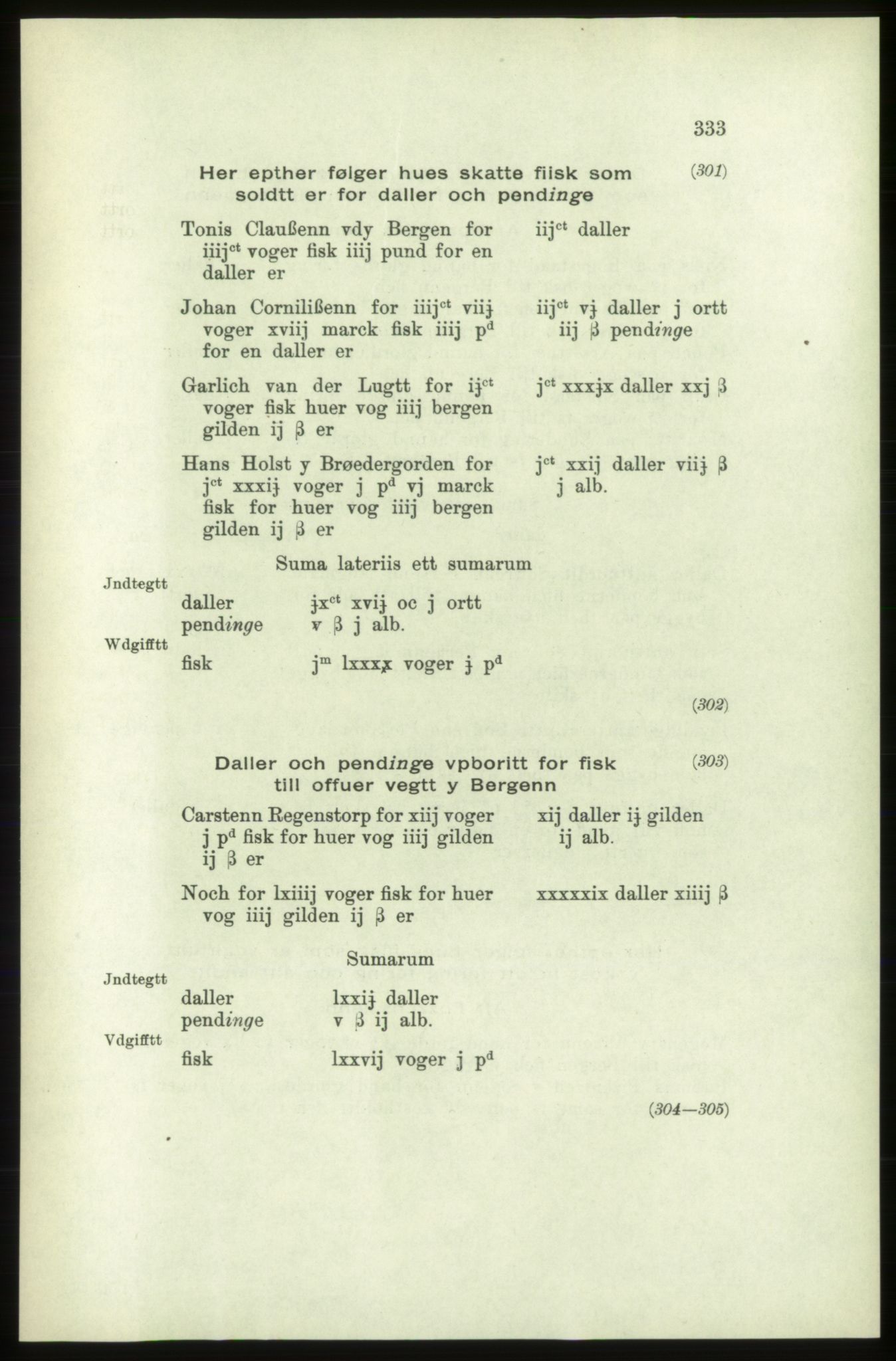 Publikasjoner utgitt av Arkivverket, PUBL/PUBL-001/C/0006: Bind 6: Rekneskapsbøker for Trondheims len 1548-1549 og 1557-1559, 1548-1559, p. 333