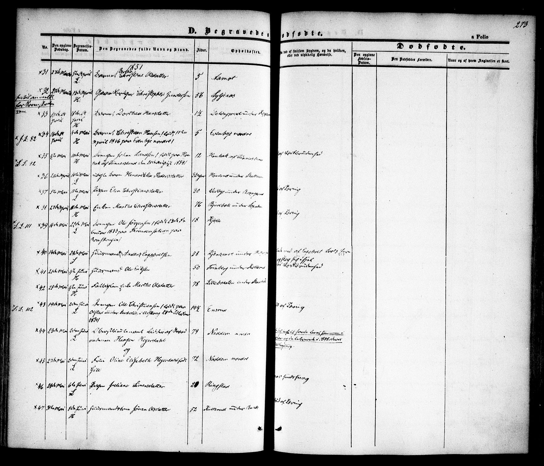 Høland prestekontor Kirkebøker, AV/SAO-A-10346a/F/Fa/L0009: Parish register (official) no. I 9, 1846-1853, p. 273