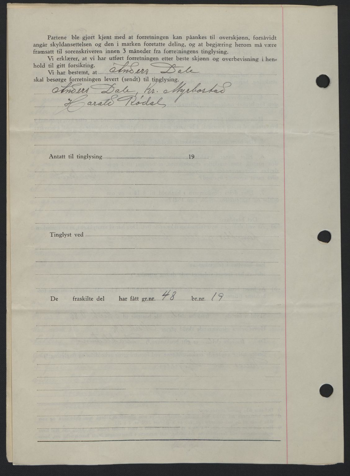 Romsdal sorenskriveri, AV/SAT-A-4149/1/2/2C: Mortgage book no. A22, 1947-1947, Diary no: : 501/1947