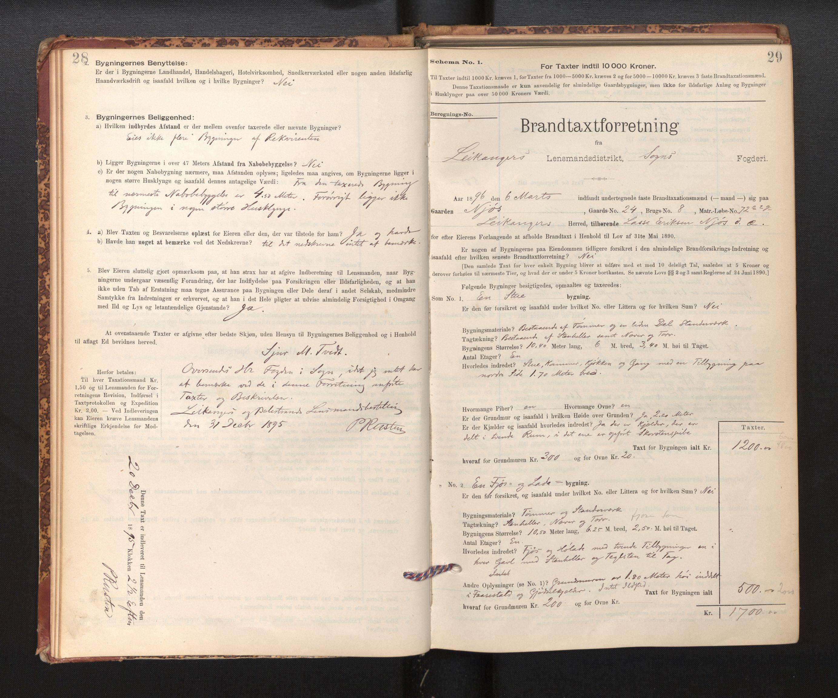 Lensmannen i Leikanger, AV/SAB-A-29201/0012/L0004: Branntakstprotokoll, skjematakst, 1894-1903, p. 28-29