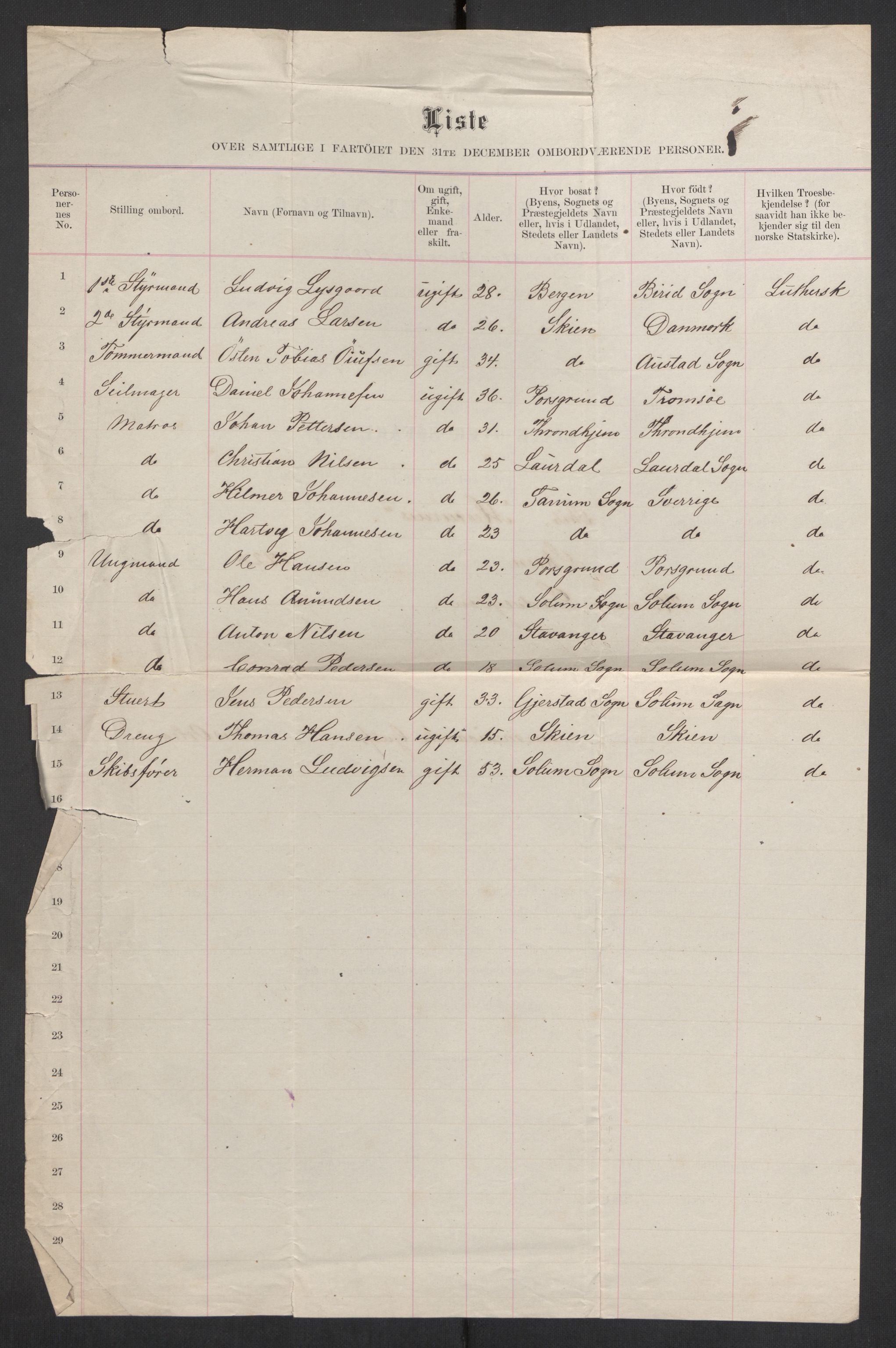 RA, 1875 census, lists of crew on ships: Ships in ports abroad, 1875, p. 885