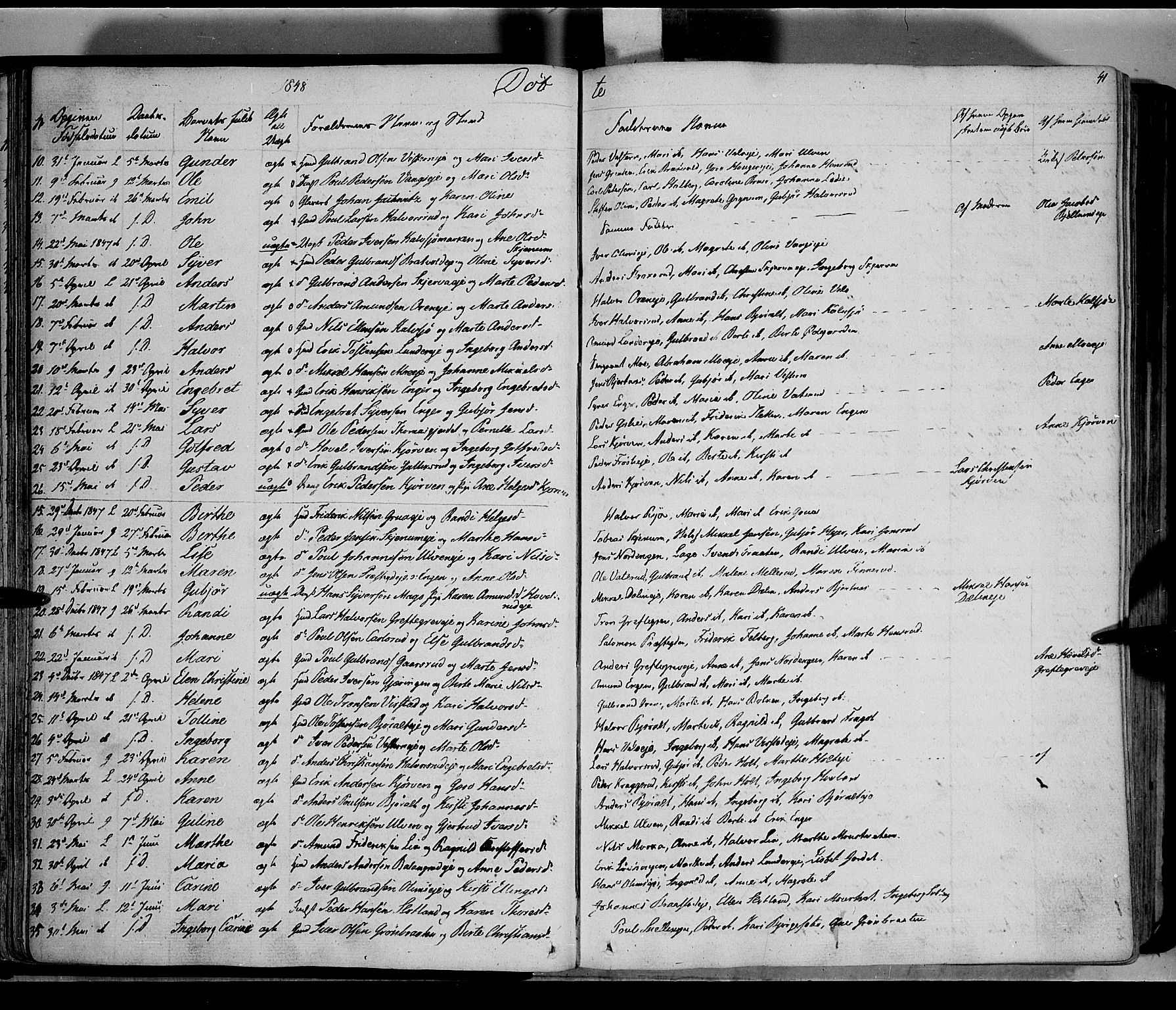 Jevnaker prestekontor, SAH/PREST-116/H/Ha/Haa/L0006: Parish register (official) no. 6, 1837-1857, p. 41