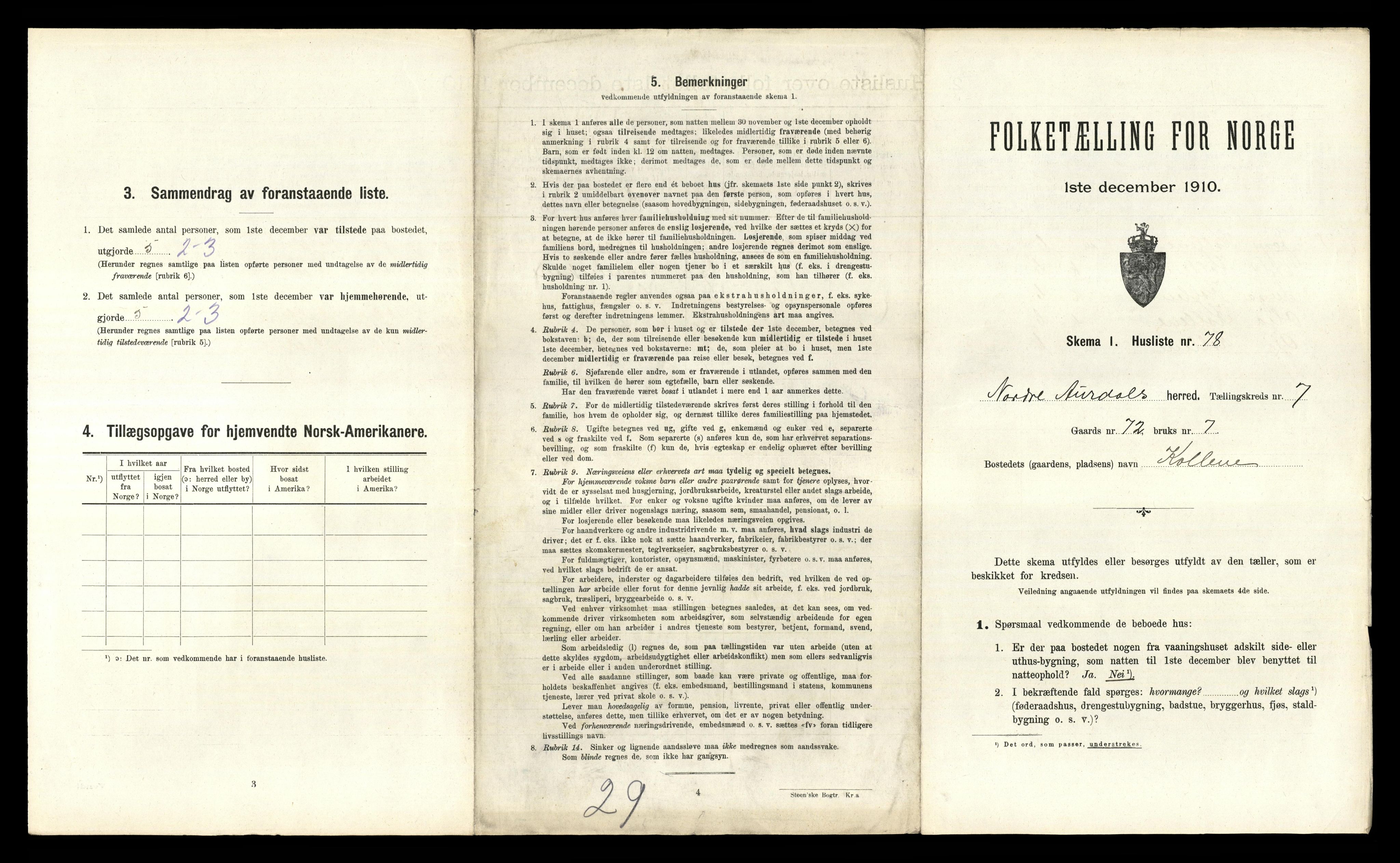 RA, 1910 census for Nord-Aurdal, 1910, p. 1103