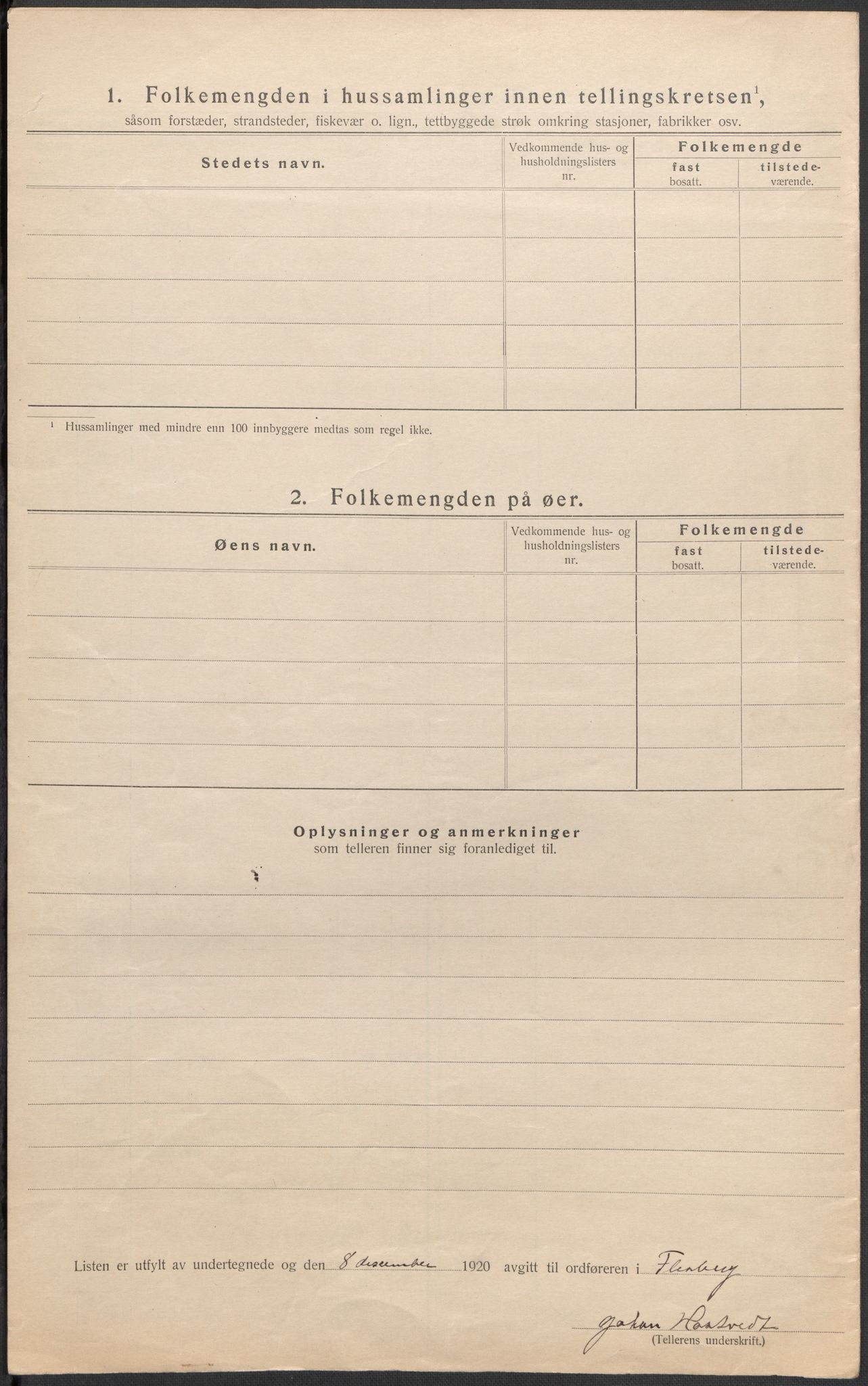 SAKO, 1920 census for Flesberg, 1920, p. 44