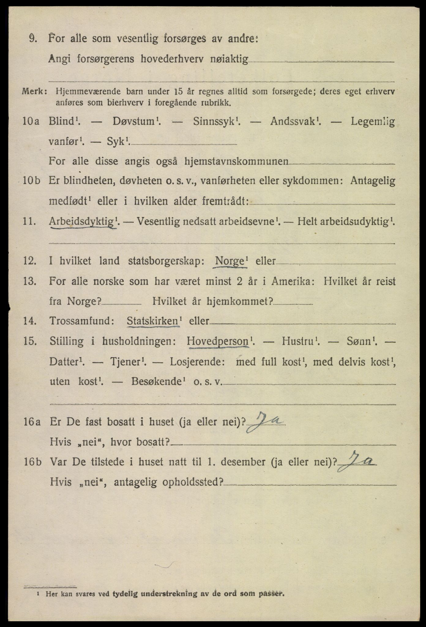 SAK, 1920 census for Vegusdal, 1920, p. 376