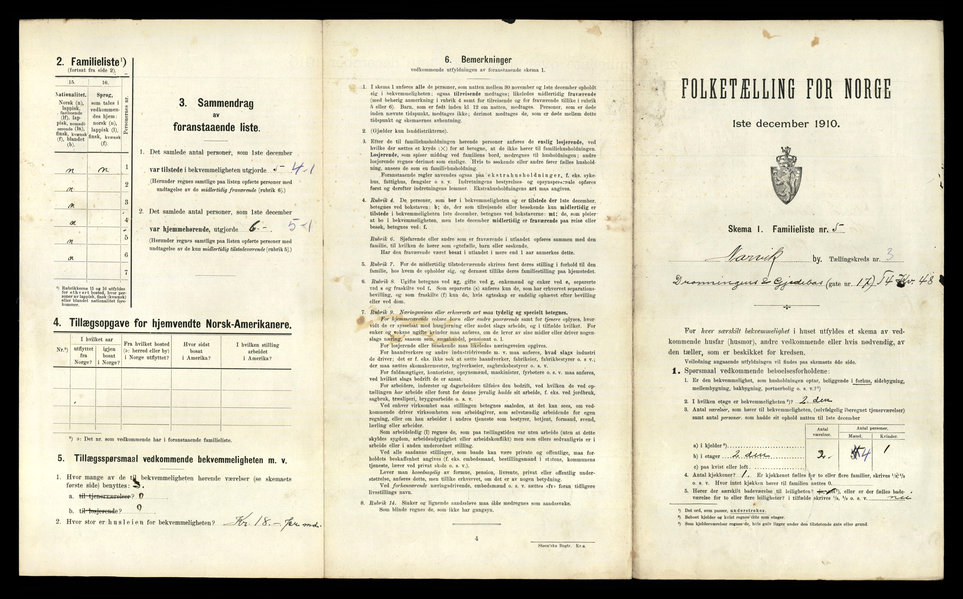 RA, 1910 census for Narvik, 1910, p. 905