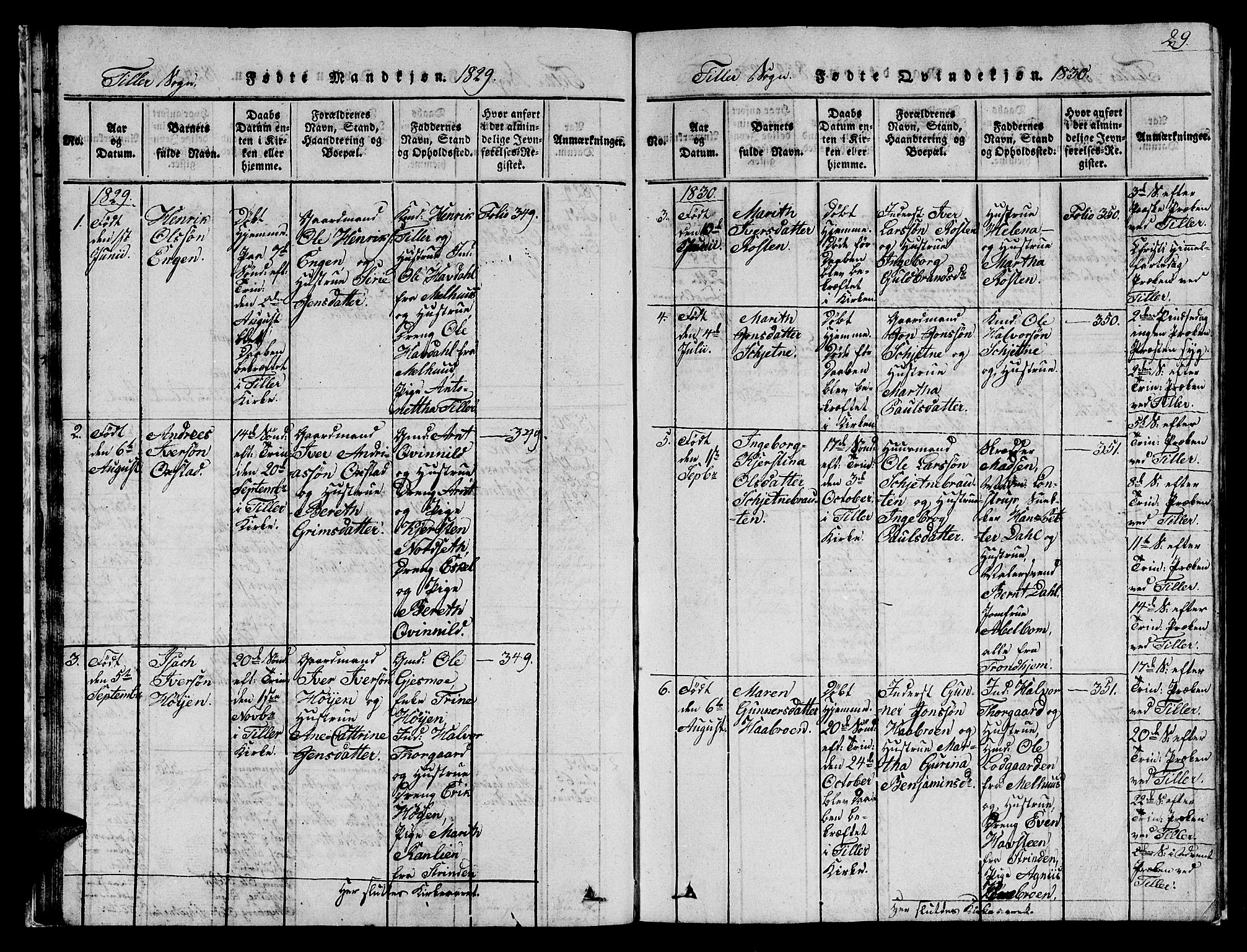 Ministerialprotokoller, klokkerbøker og fødselsregistre - Sør-Trøndelag, SAT/A-1456/621/L0458: Parish register (copy) no. 621C01, 1816-1865, p. 29