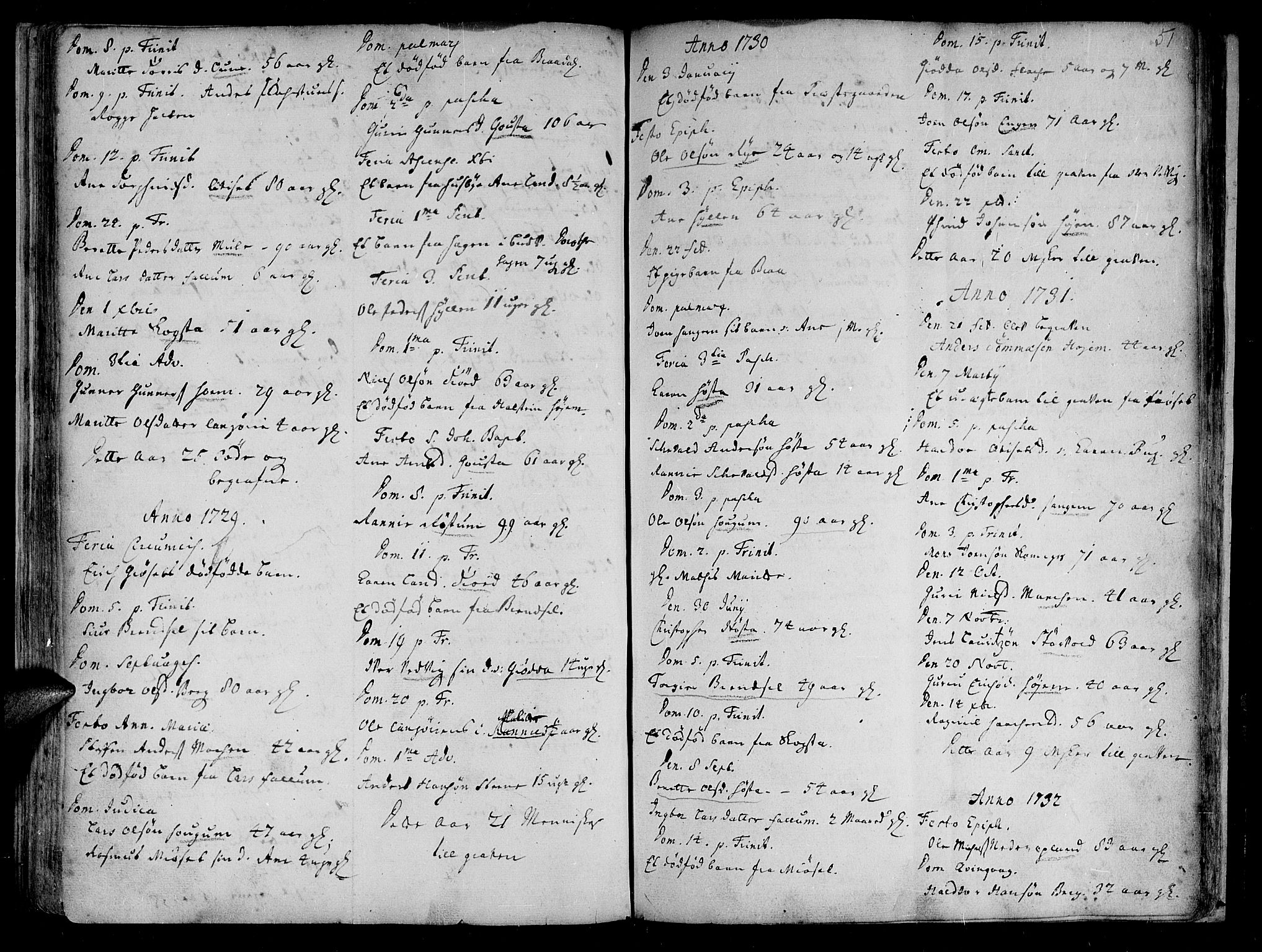 Ministerialprotokoller, klokkerbøker og fødselsregistre - Sør-Trøndelag, SAT/A-1456/612/L0368: Parish register (official) no. 612A02, 1702-1753, p. 51