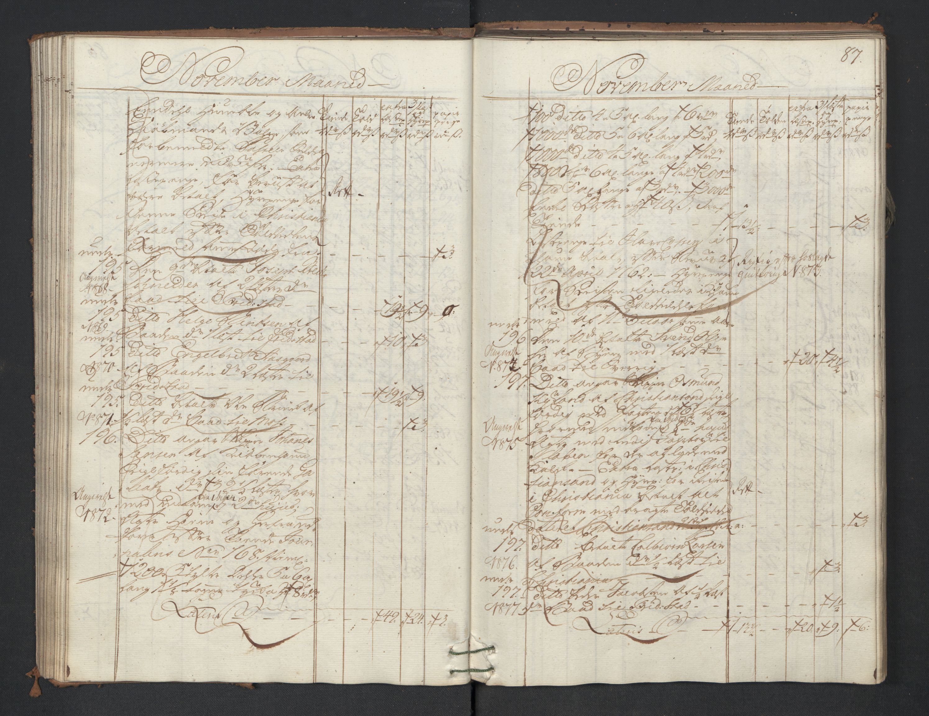 Generaltollkammeret, tollregnskaper, AV/RA-EA-5490/R01/L0047/0001: Tollregnskaper Fredrikshald / Utgående hovedtollbok, 1762, p. 86b-87a