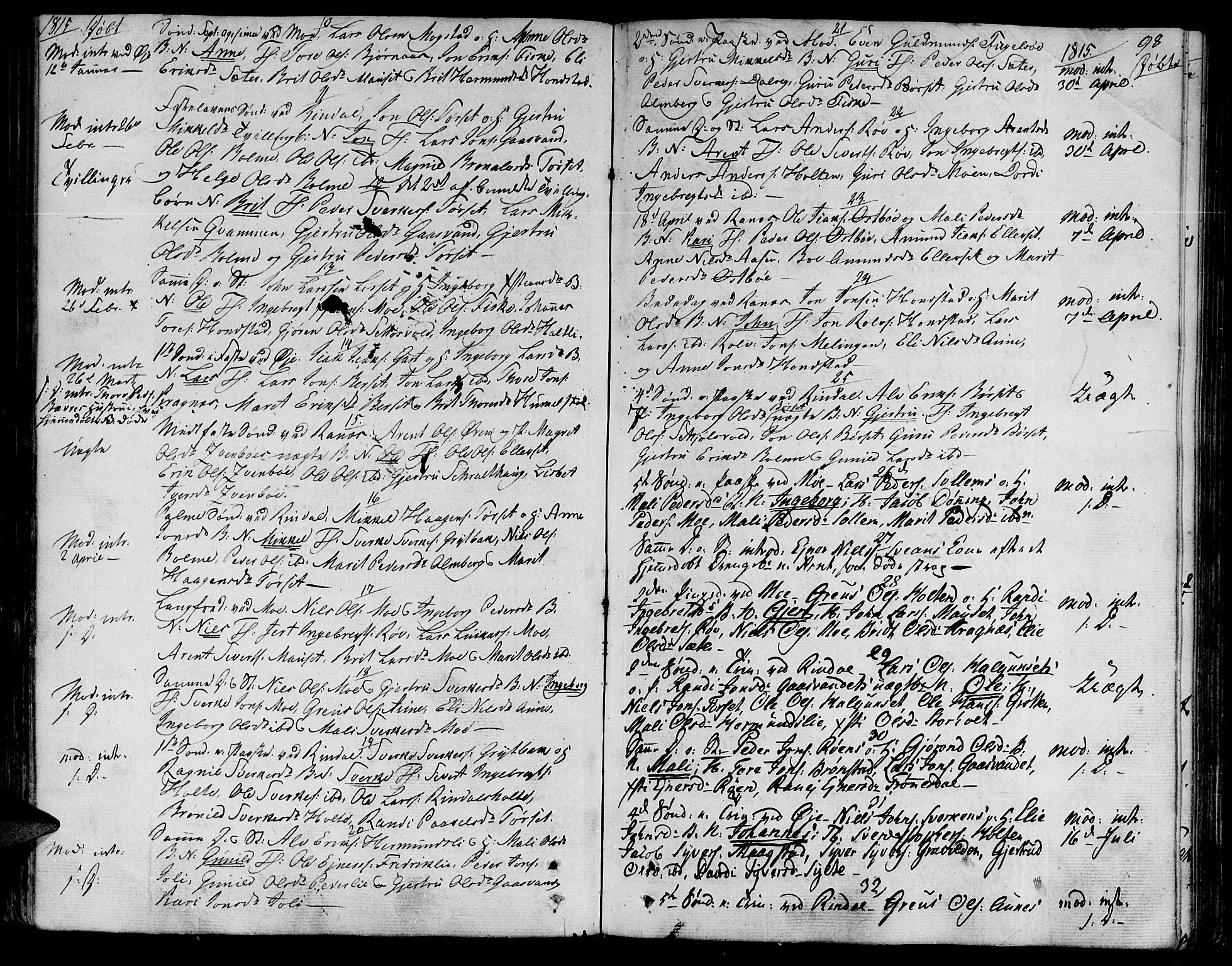 Ministerialprotokoller, klokkerbøker og fødselsregistre - Møre og Romsdal, SAT/A-1454/595/L1040: Parish register (official) no. 595A02, 1797-1819, p. 98
