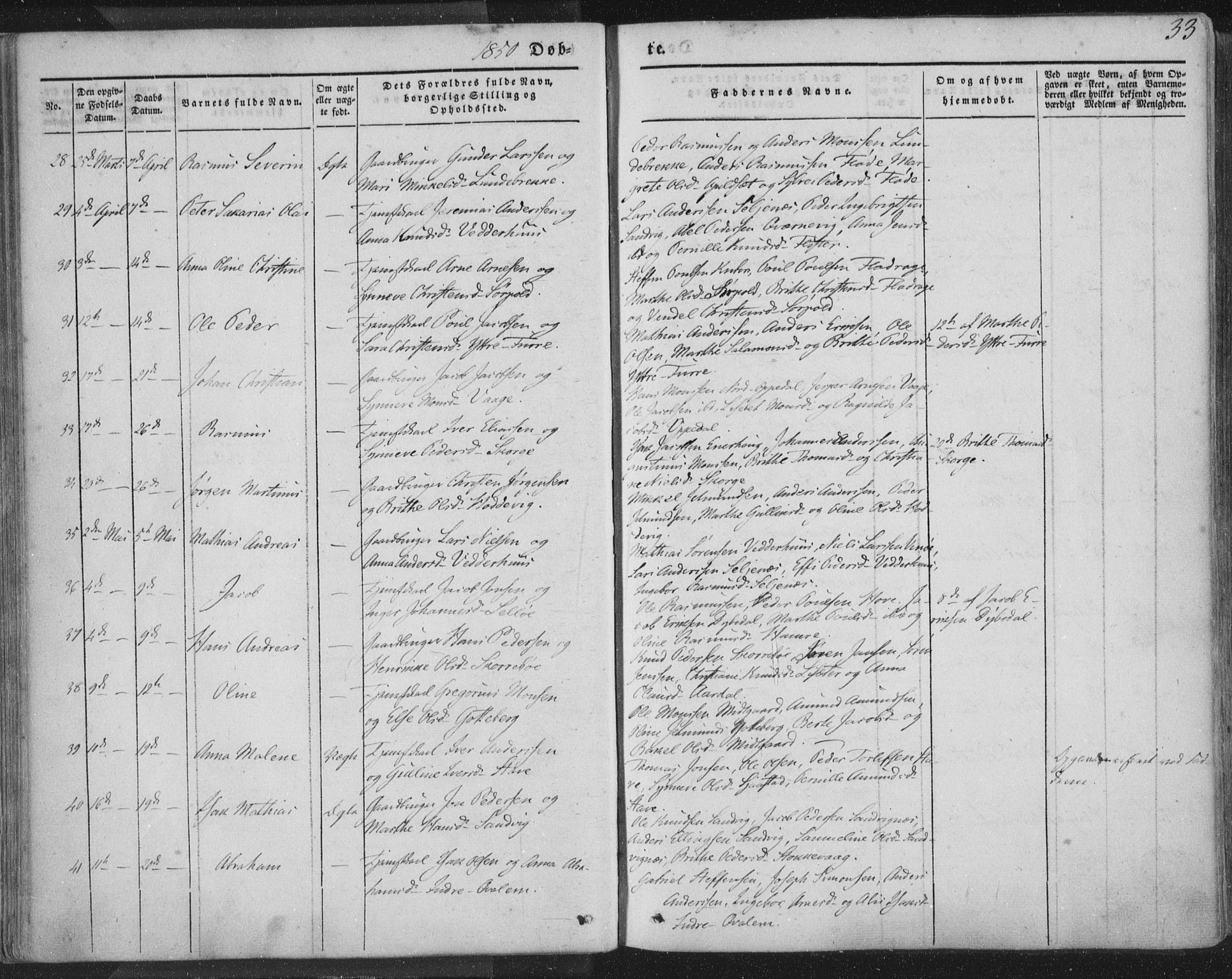 Selje sokneprestembete, AV/SAB-A-99938/H/Ha/Haa/Haaa: Parish register (official) no. A 10, 1844-1858, p. 33