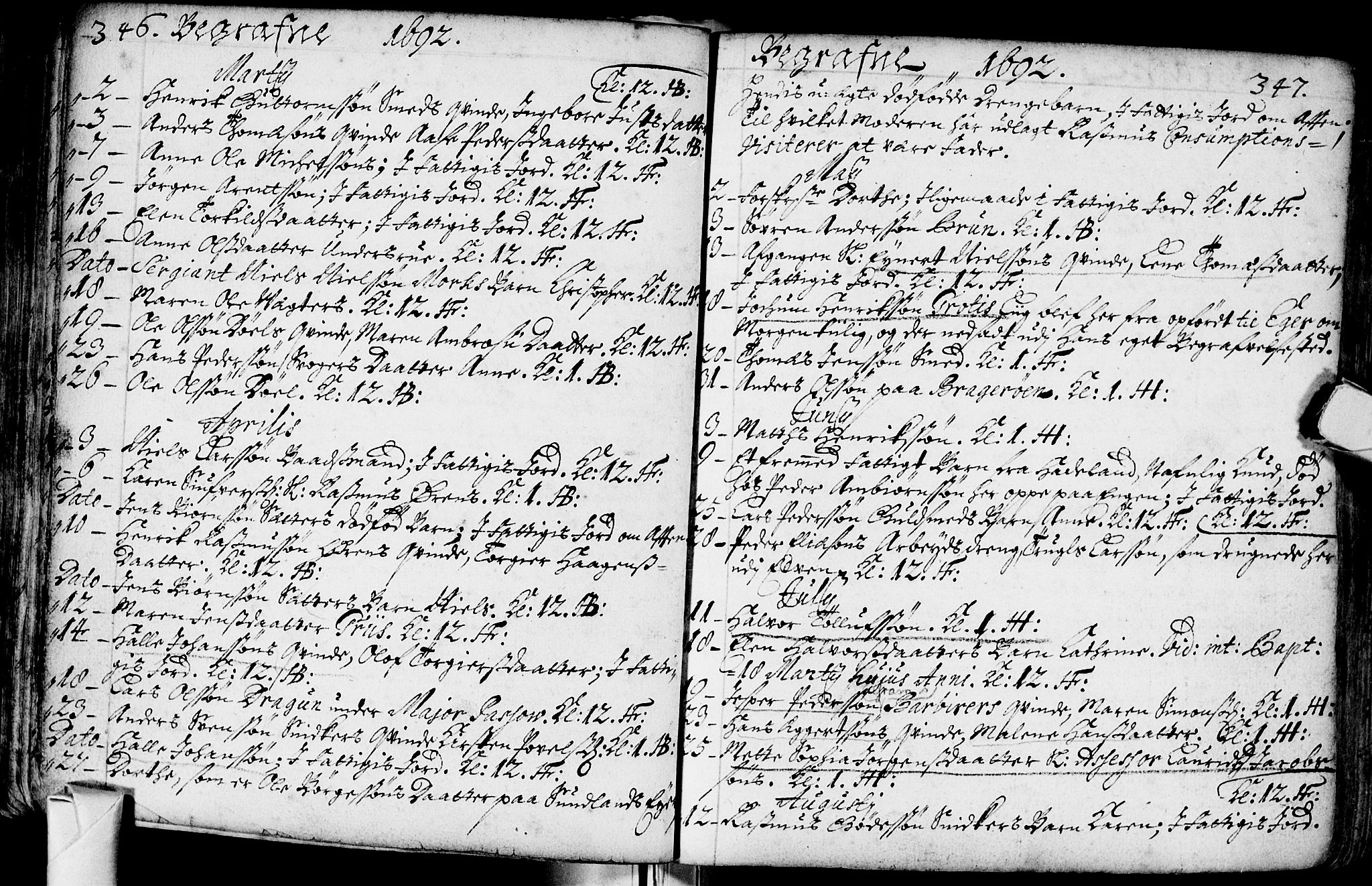 Bragernes kirkebøker, SAKO/A-6/F/Fa/L0002: Parish register (official) no. I 2, 1680-1705, p. 346-347